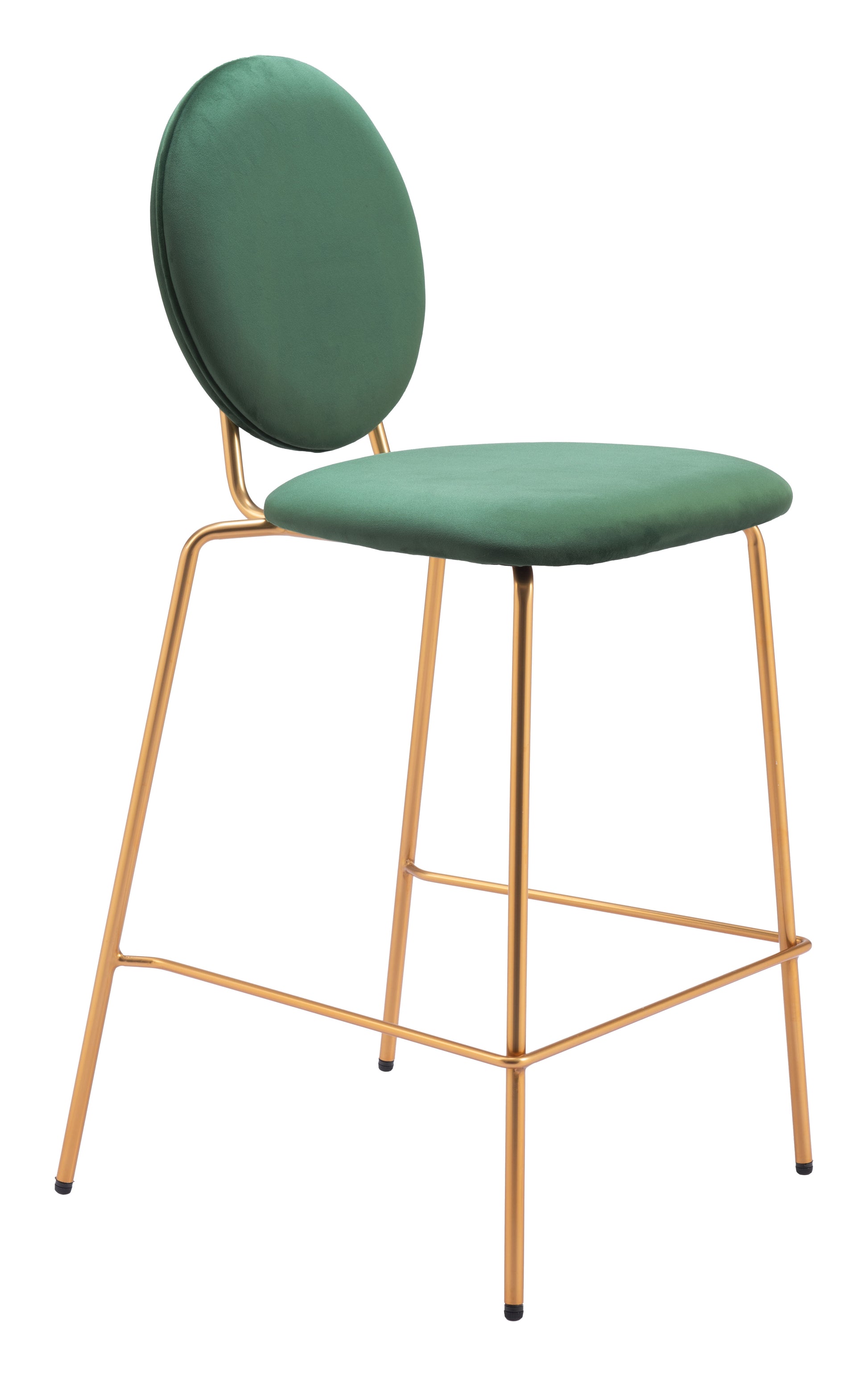 Odessa Counter Stool (Set of 2) Green & Gold - Disselt Designs
