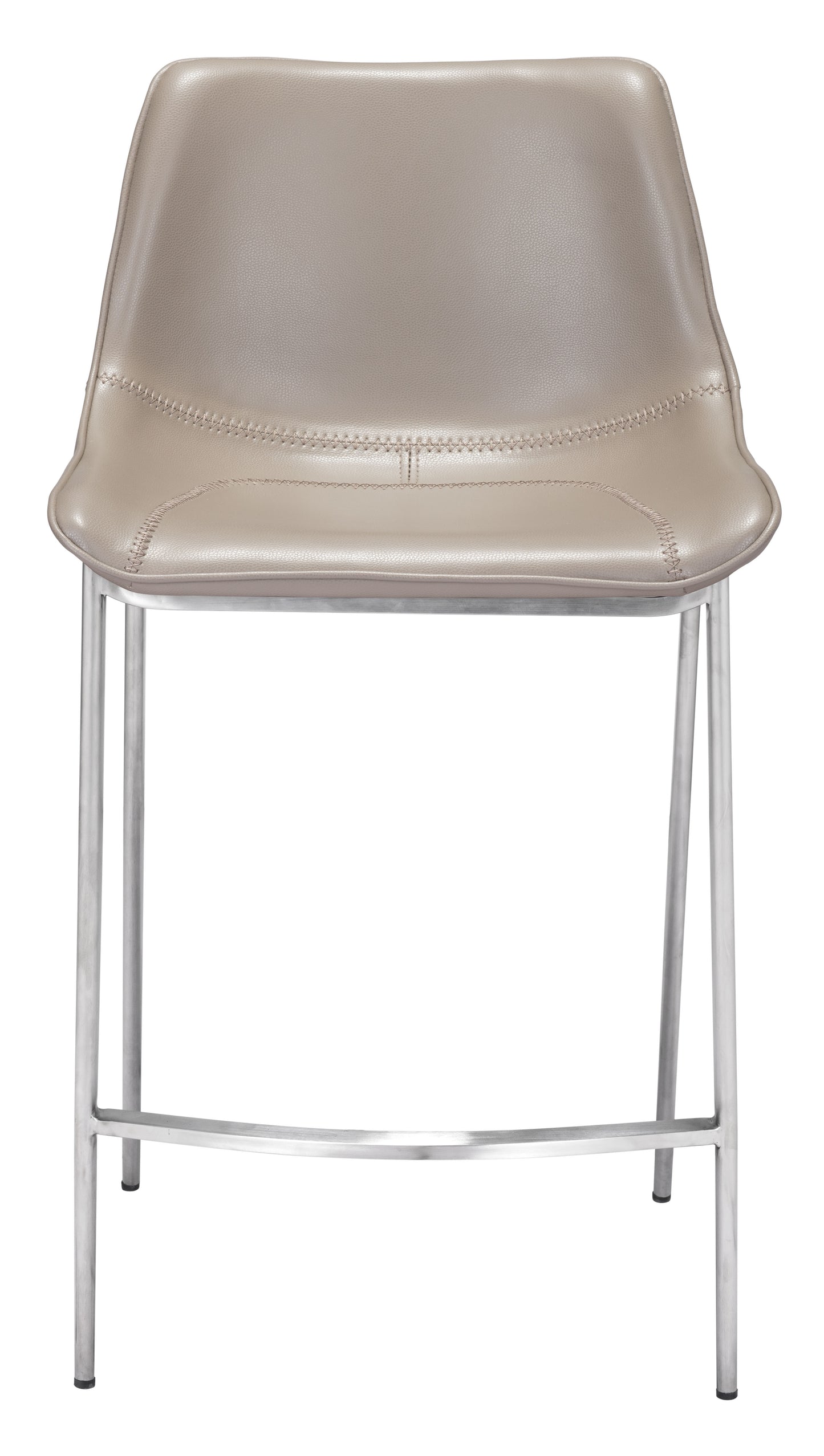 Magnus Counter Stool (Set of 2) Brown & Silver - Disselt Designs
