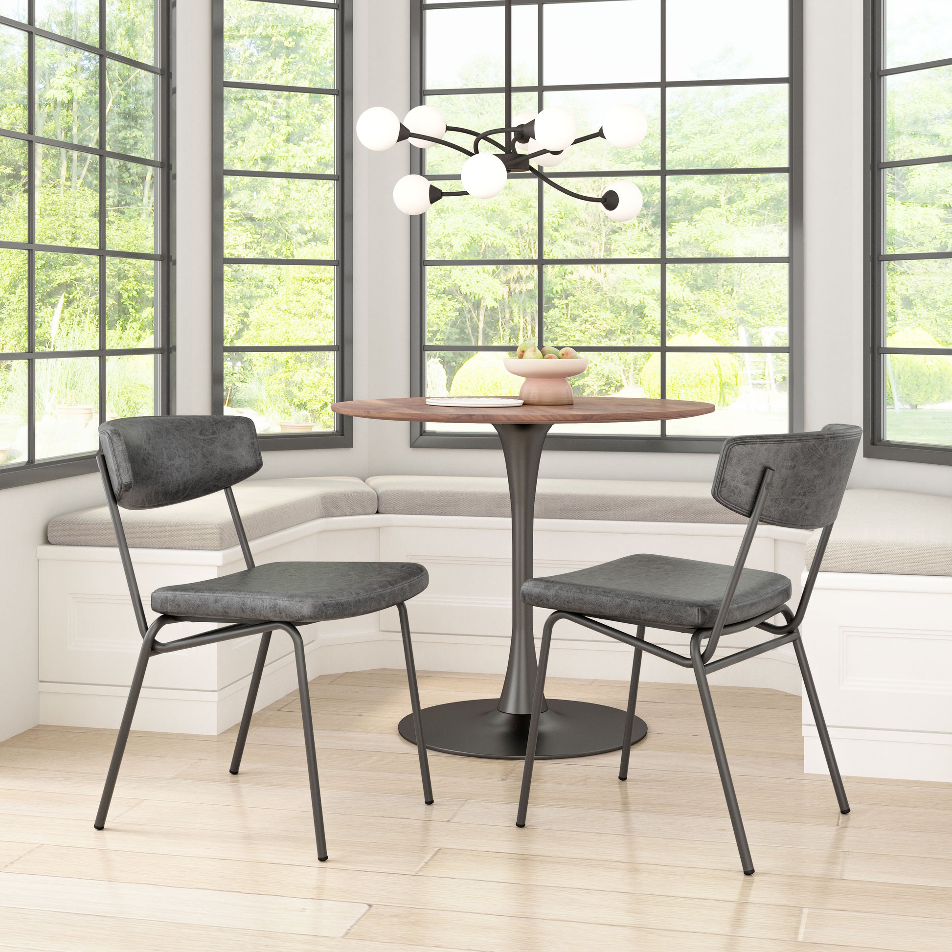 Charon Dining Chair (Set of 2) Vintage Black - Disselt Designs
