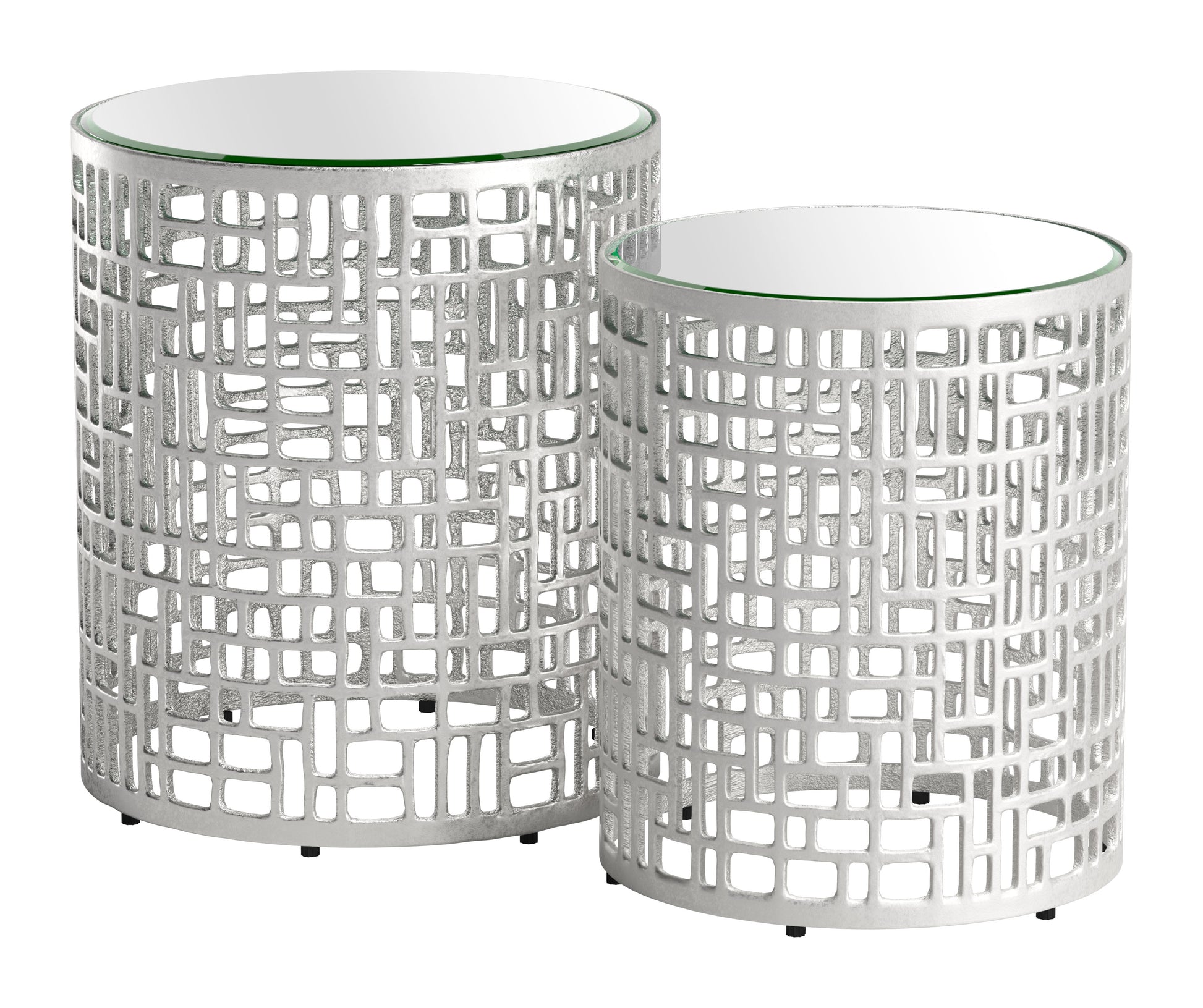 Reden Side Table Set (2-Piece) Silver - Disselt Designs