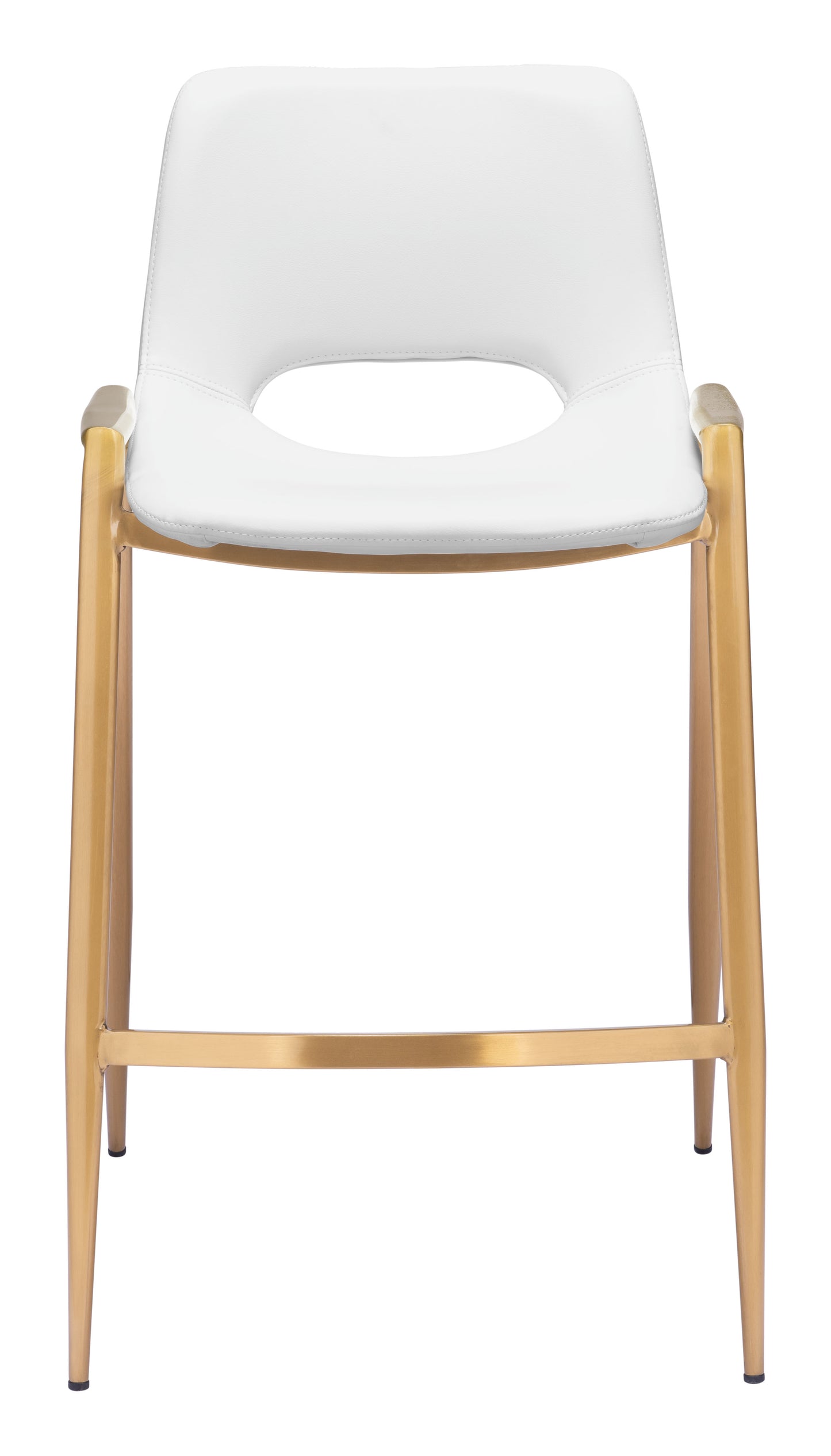 Desi Counter Stool (Set of 2) White & Gold - Disselt Designs