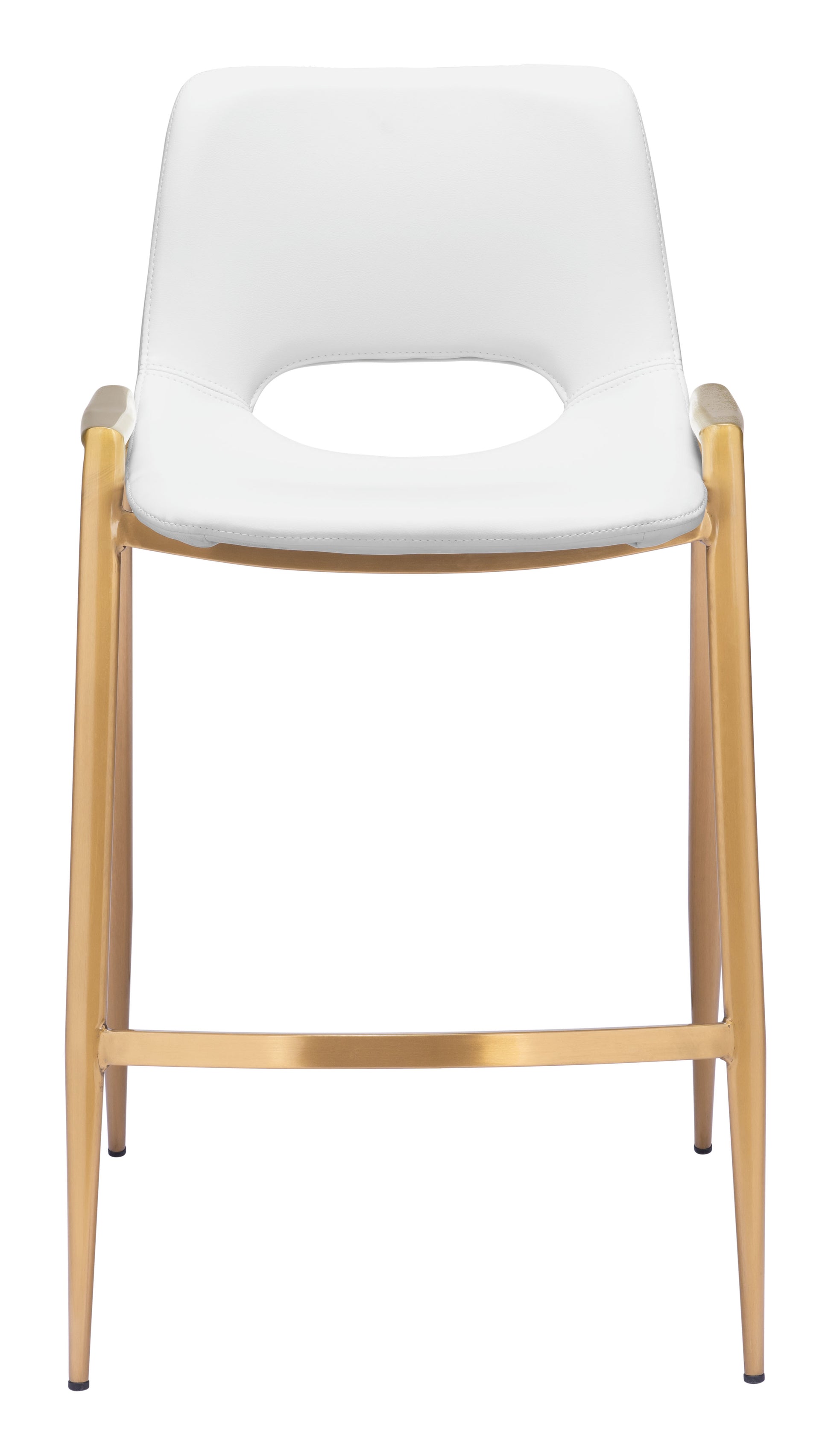 Desi Counter Stool (Set of 2) White & Gold - Disselt Designs
