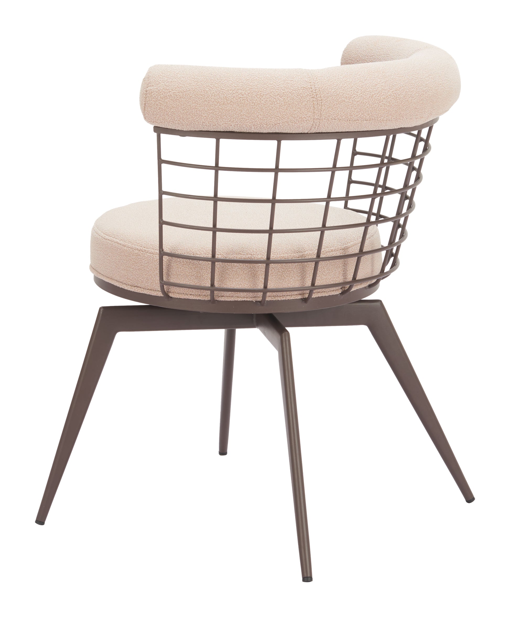 Saku Swivel Dining Chair Beige & Brown - Disselt Designs