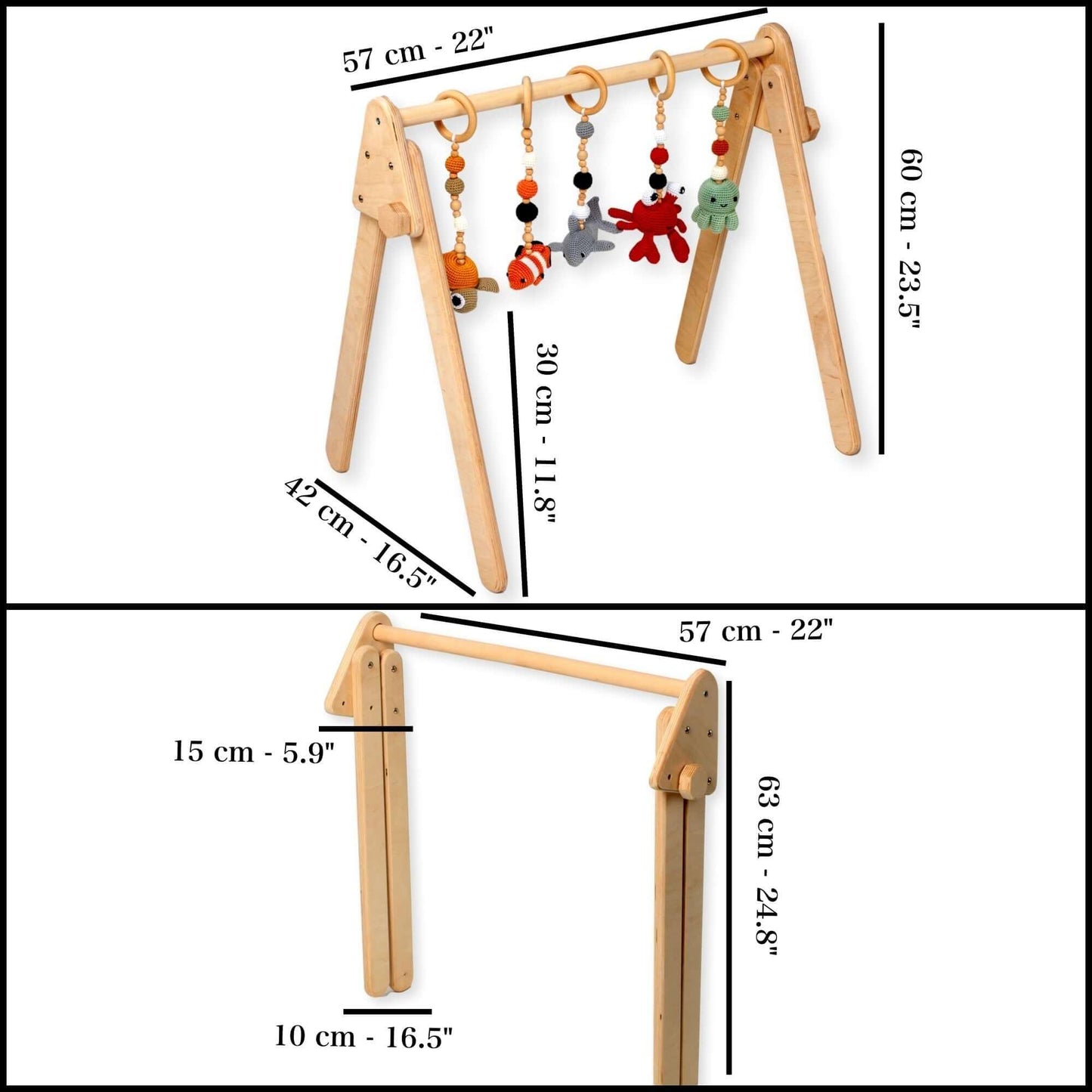 KIDS GYM | Montessori Baby Gym & Hanging Toys Set - Disselt Designs