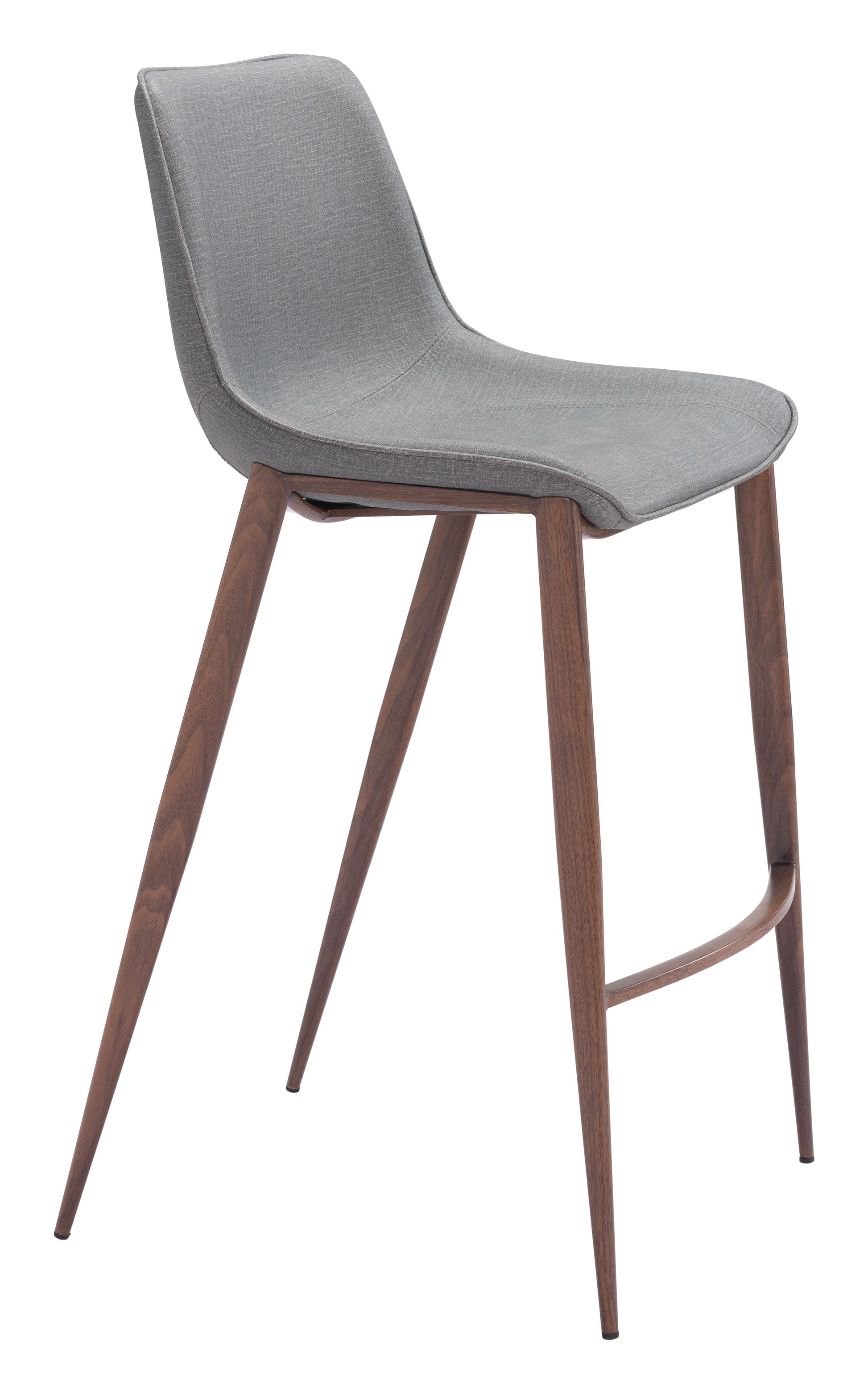 Magnus Barstool (Set of 2) Slate Gray & Walnut - Disselt Designs