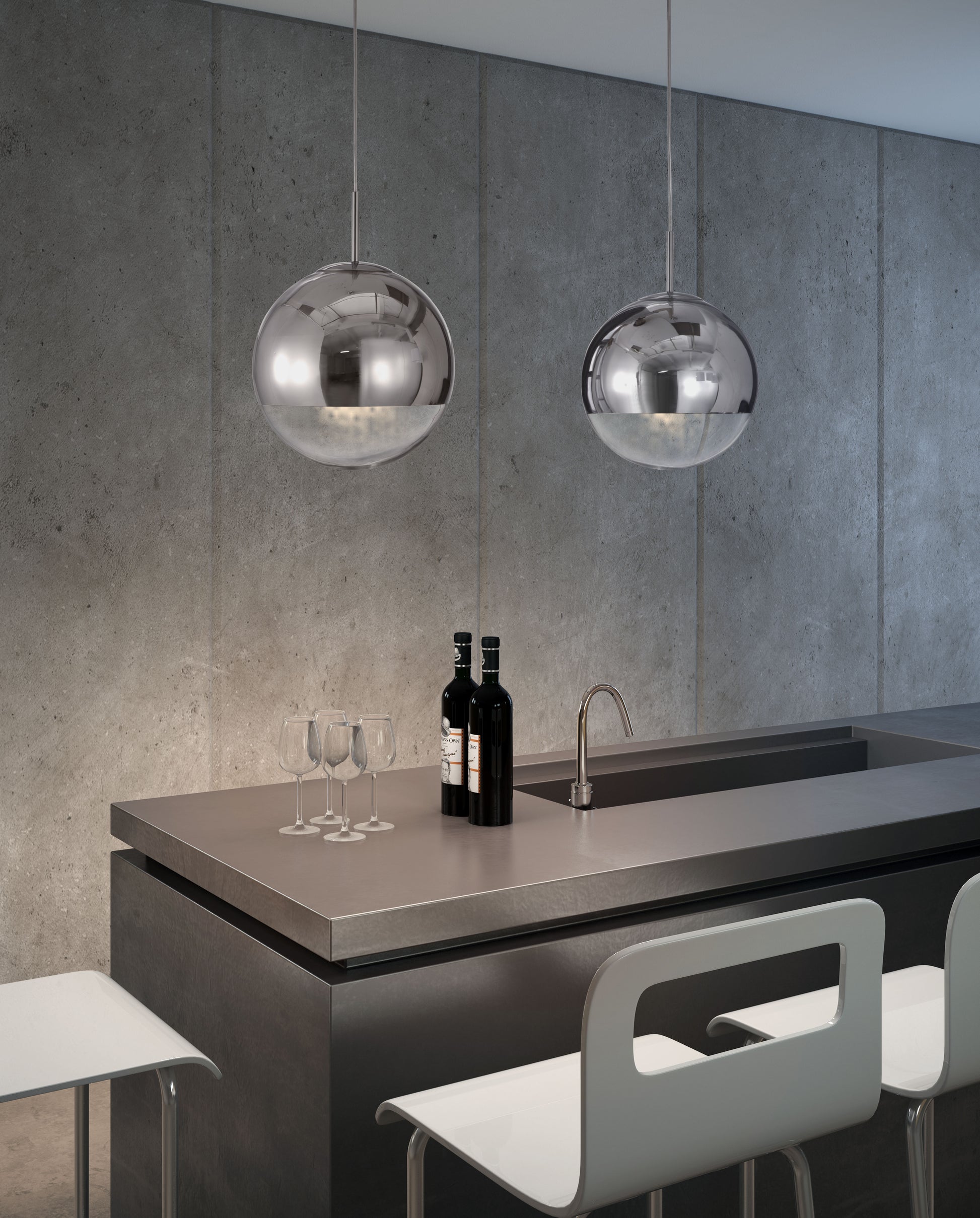 Kinetic Ceiling Lamp Chrome - Disselt Designs