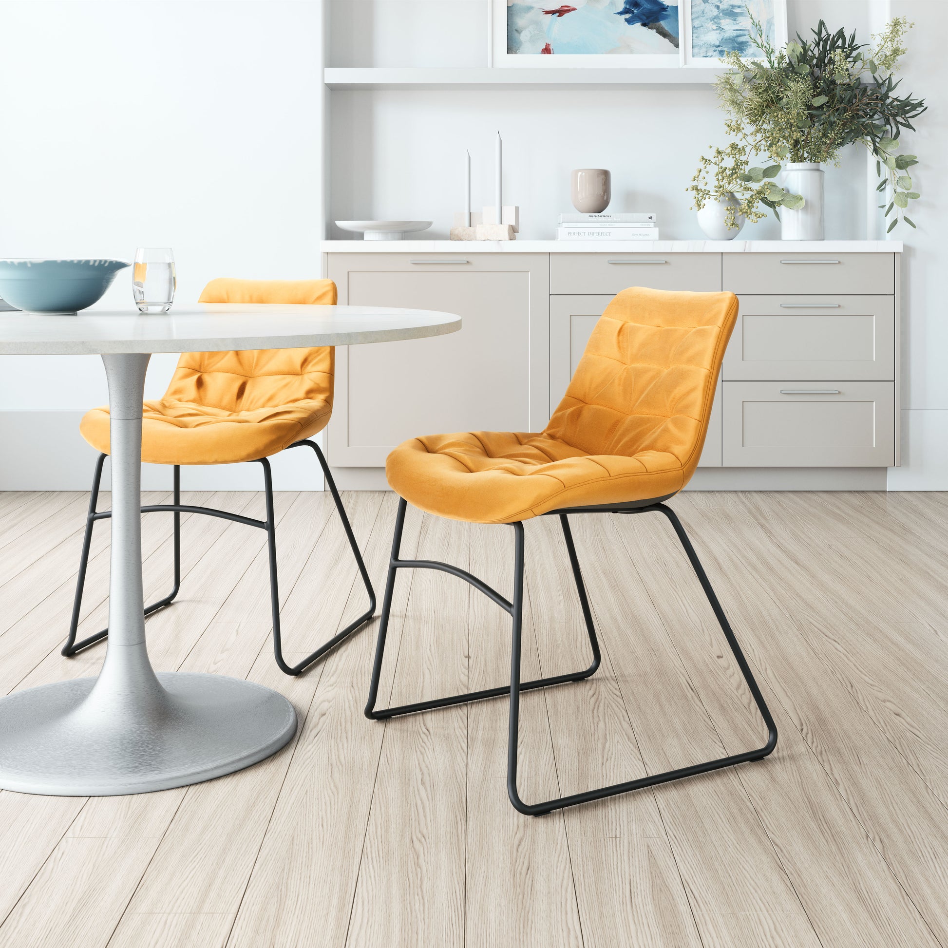 Tammy Dining Chair (Set of 2) Yellow - Disselt Designs