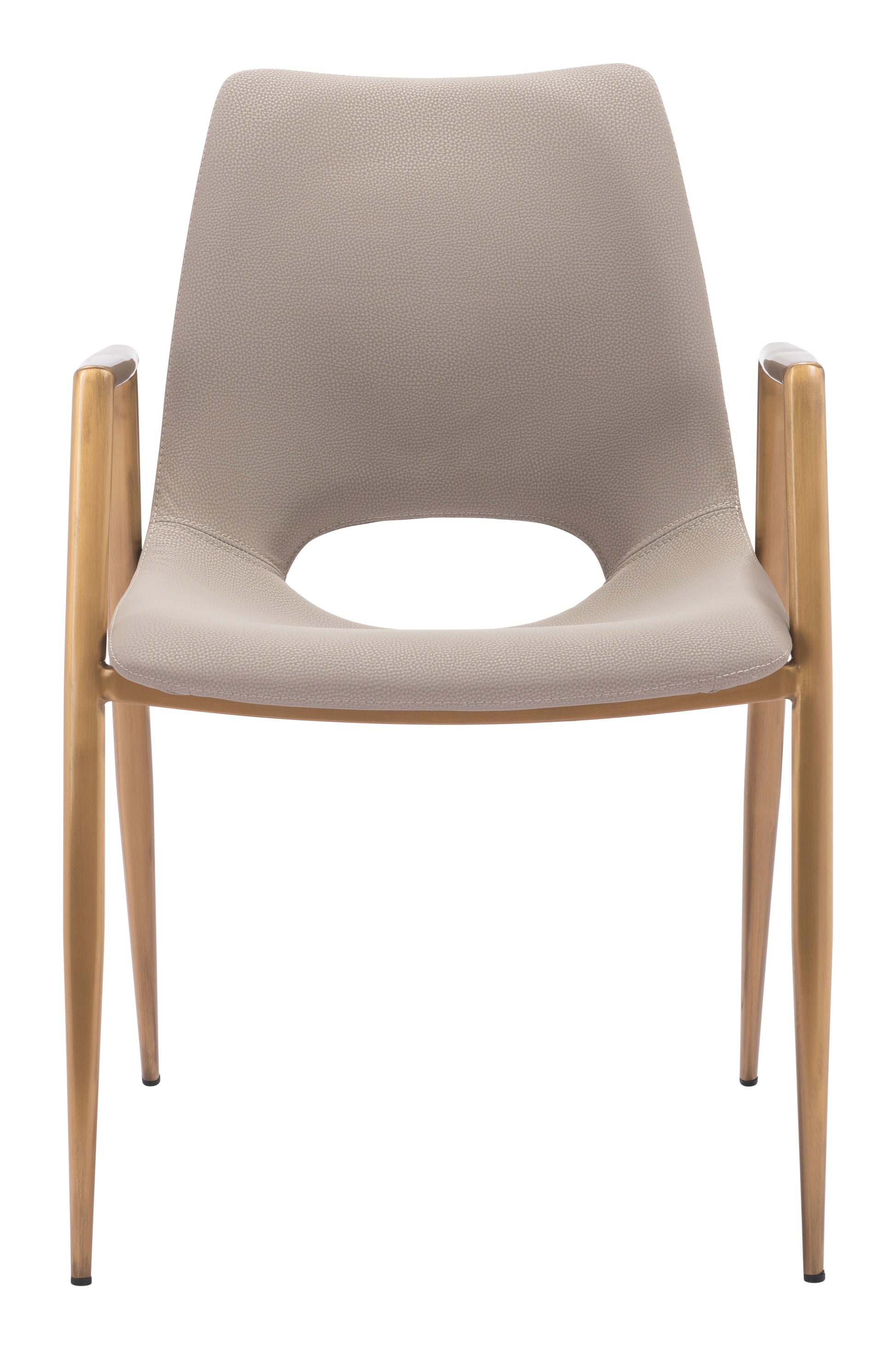Desi Dining Chair (Set of 2) Beige & Gold - Disselt Designs