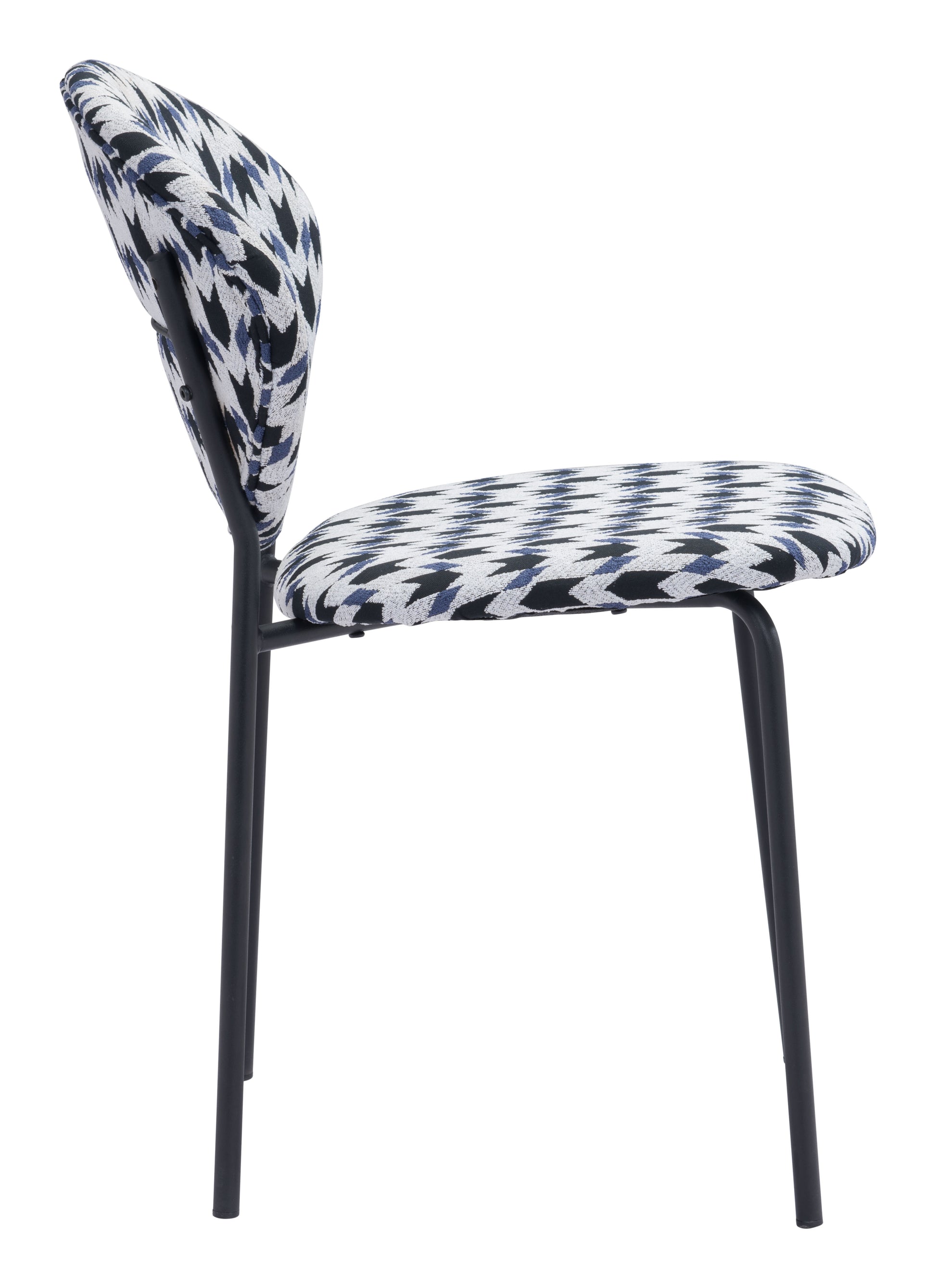 Clyde Dining Chair (Set of 2) Geometric Print & Black - Disselt Designs