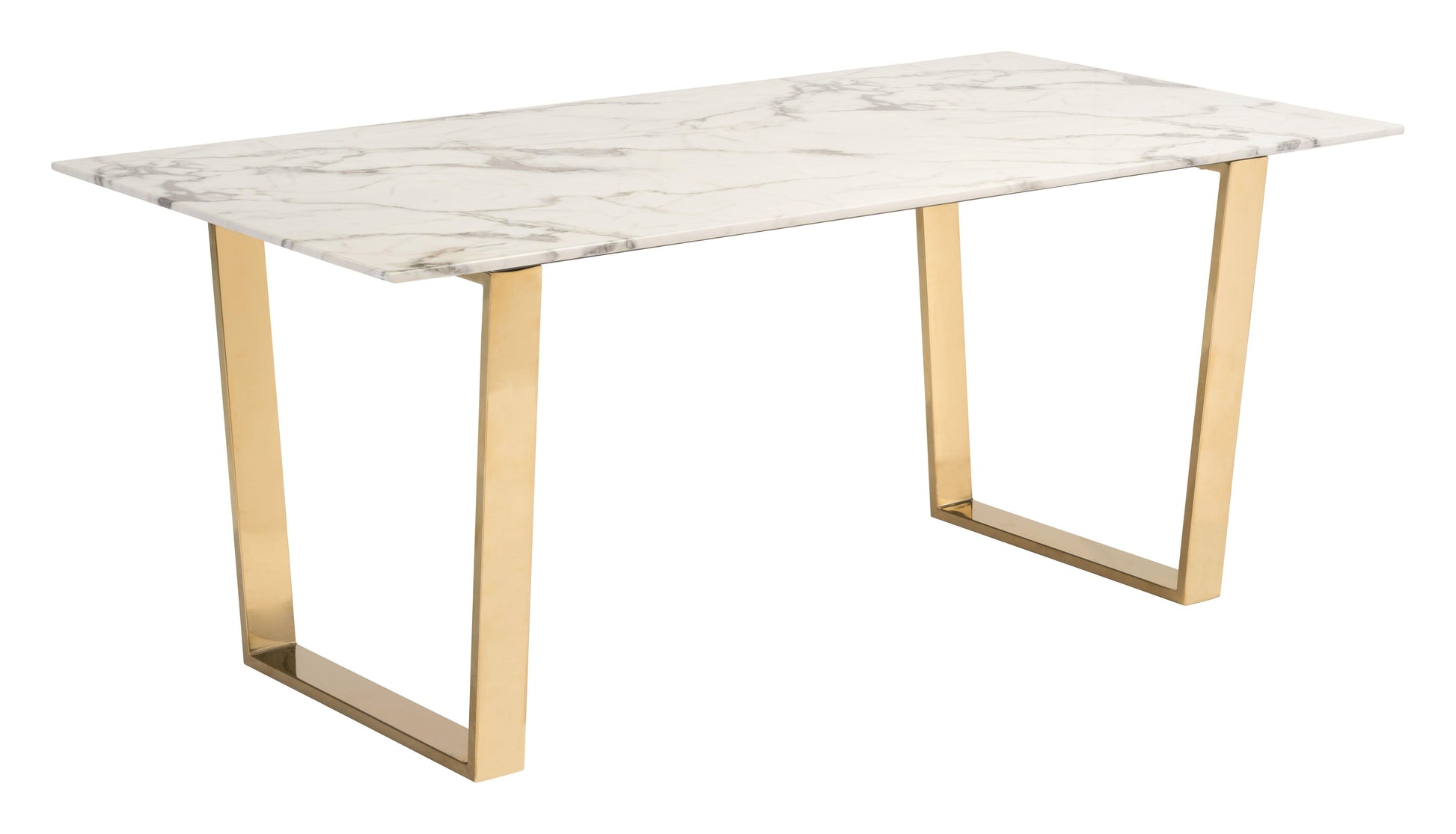Atlas Dining Table White & Gold - Disselt Designs
