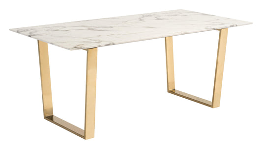 Atlas Dining Table White & Gold - Disselt Designs