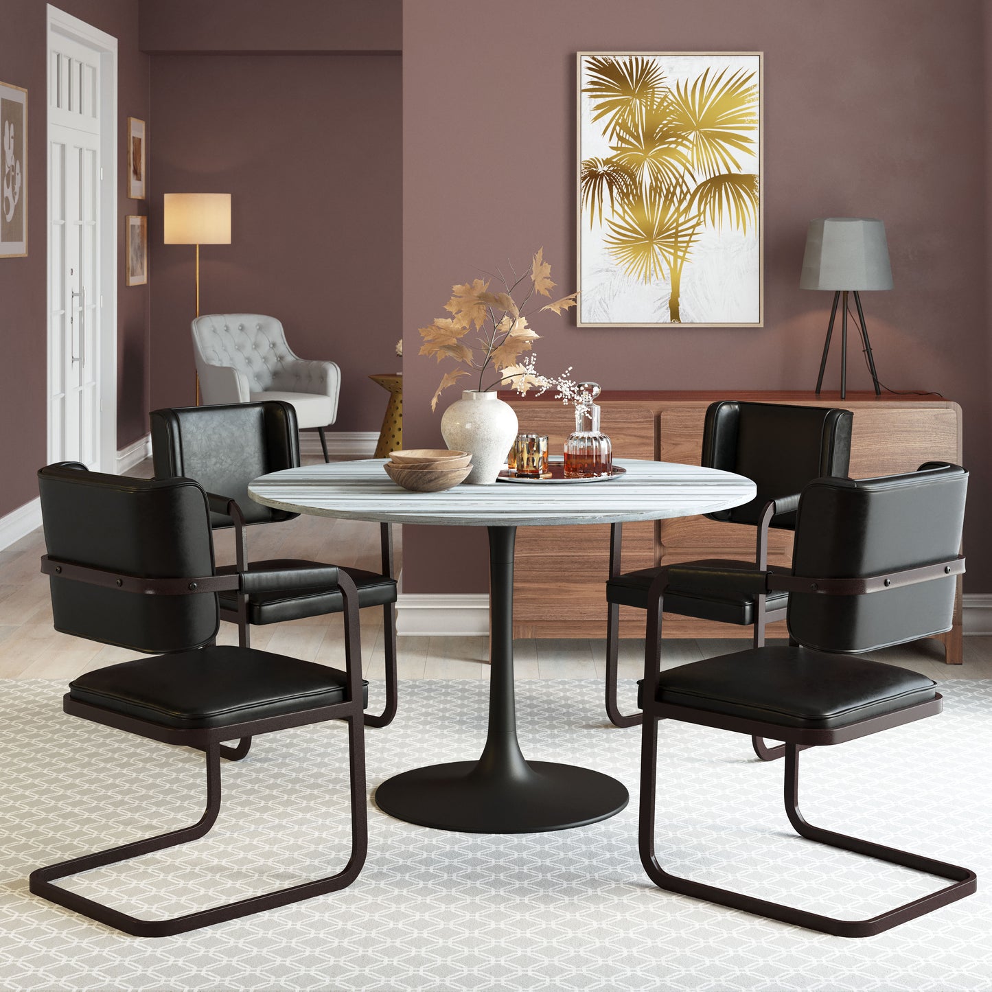 Central City Dining Table Gray & Black - Disselt Designs