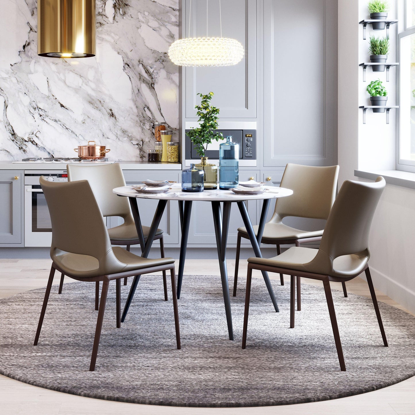 Ace Dining Chair (Set of 2) Brown & Walnut - Disselt Designs