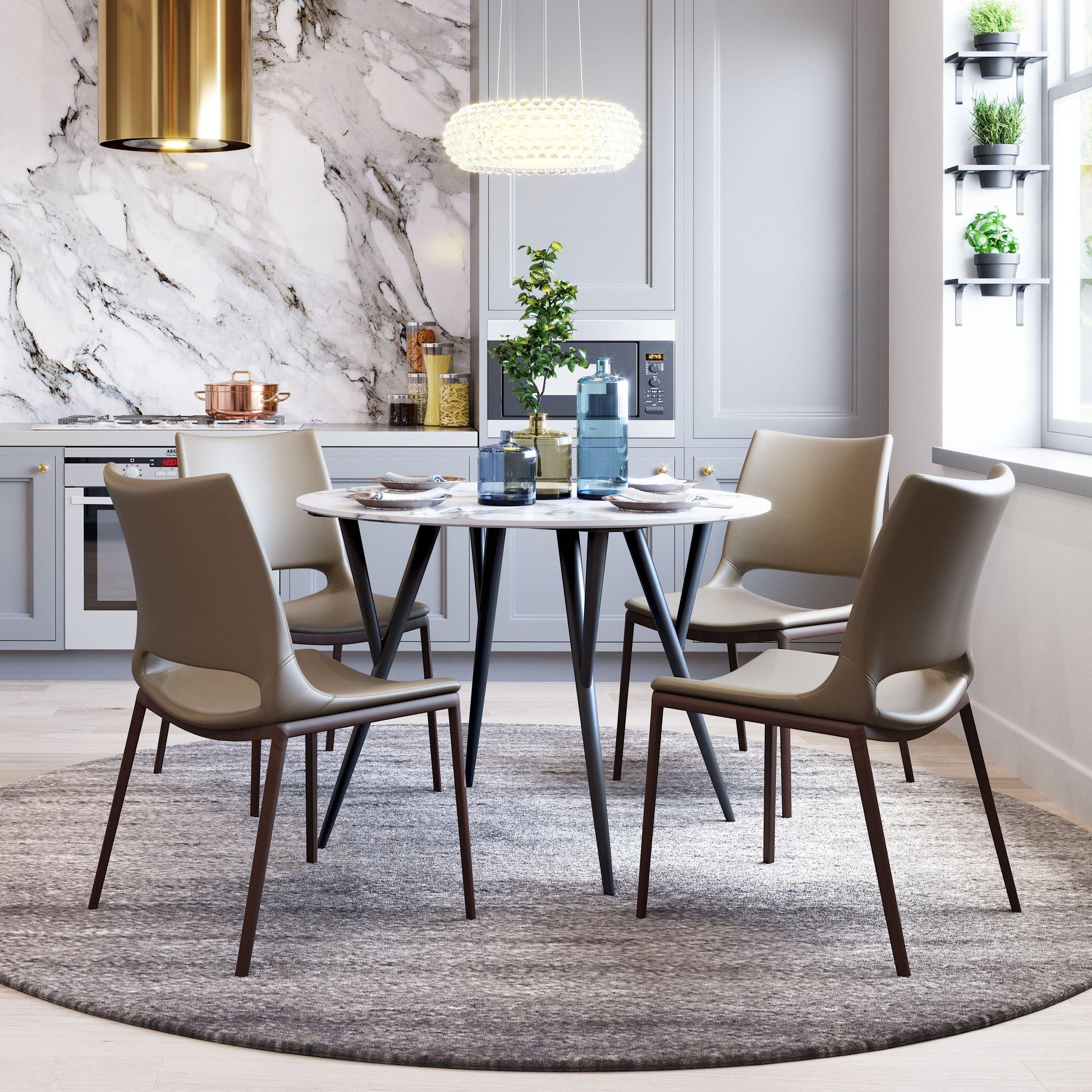 Ace Dining Chair (Set of 2) Brown & Walnut - Disselt Designs
