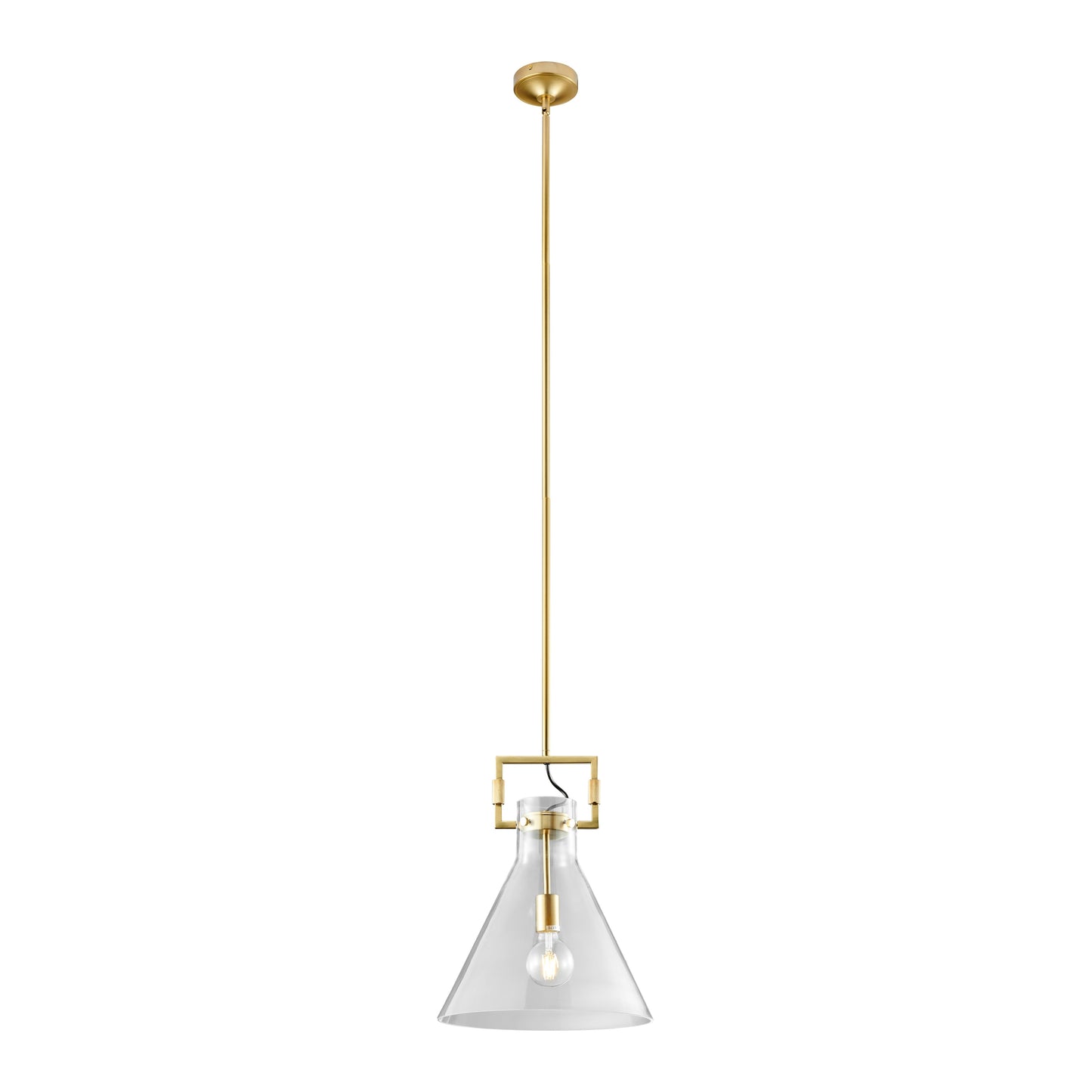 Helios 1 LED light Pendant // Crystal & Gold - Disselt Designs