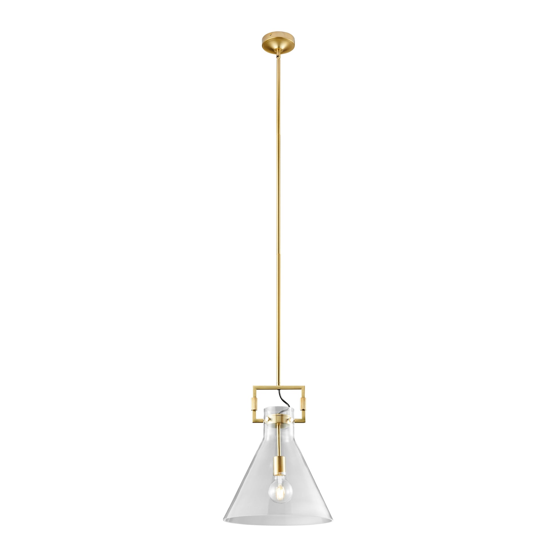 Helios 1 LED light Pendant // Crystal & Gold - Disselt Designs