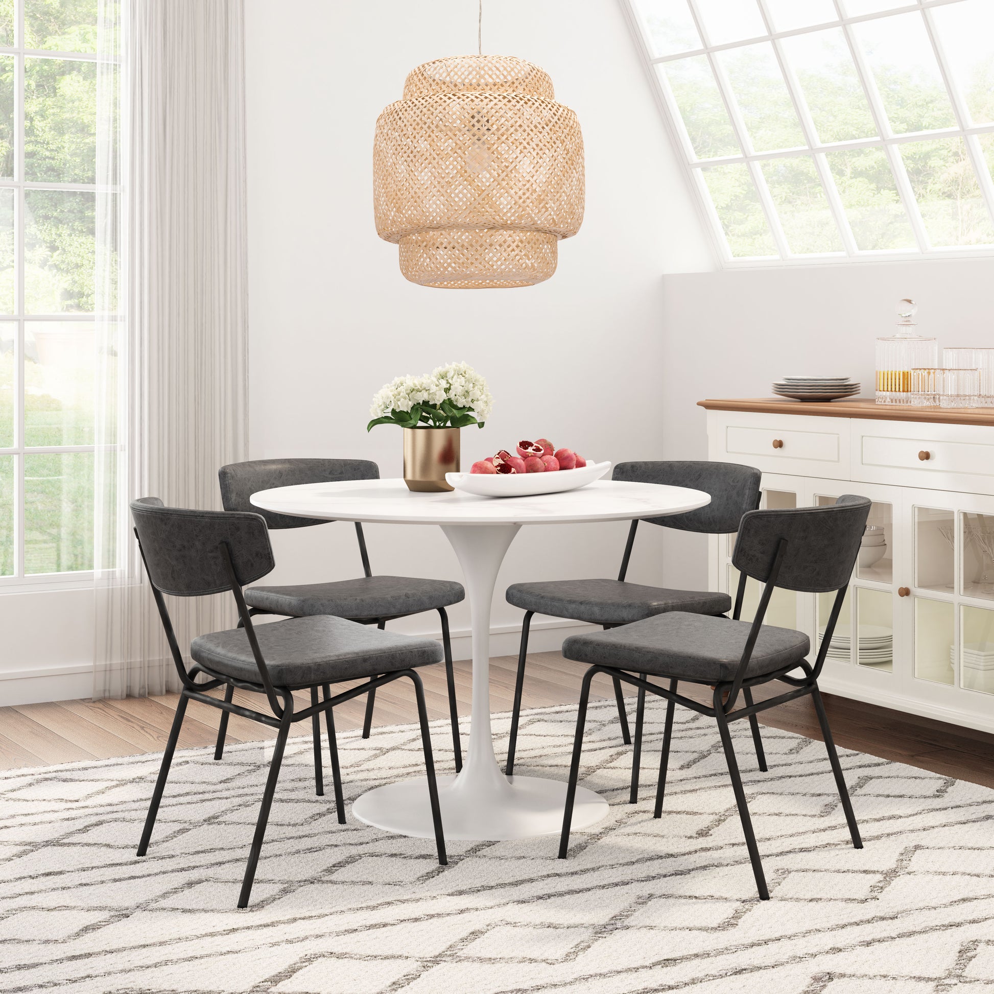 Charon Dining Chair (Set of 2) Vintage Black - Disselt Designs