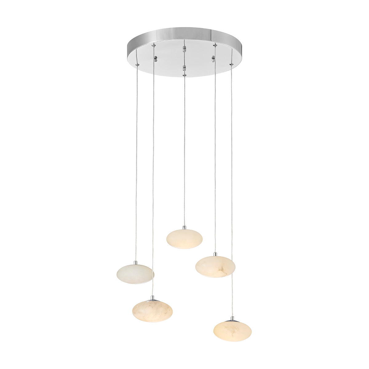 Spanish Alabaster Round Chandelier // Chrome - Disselt Designs