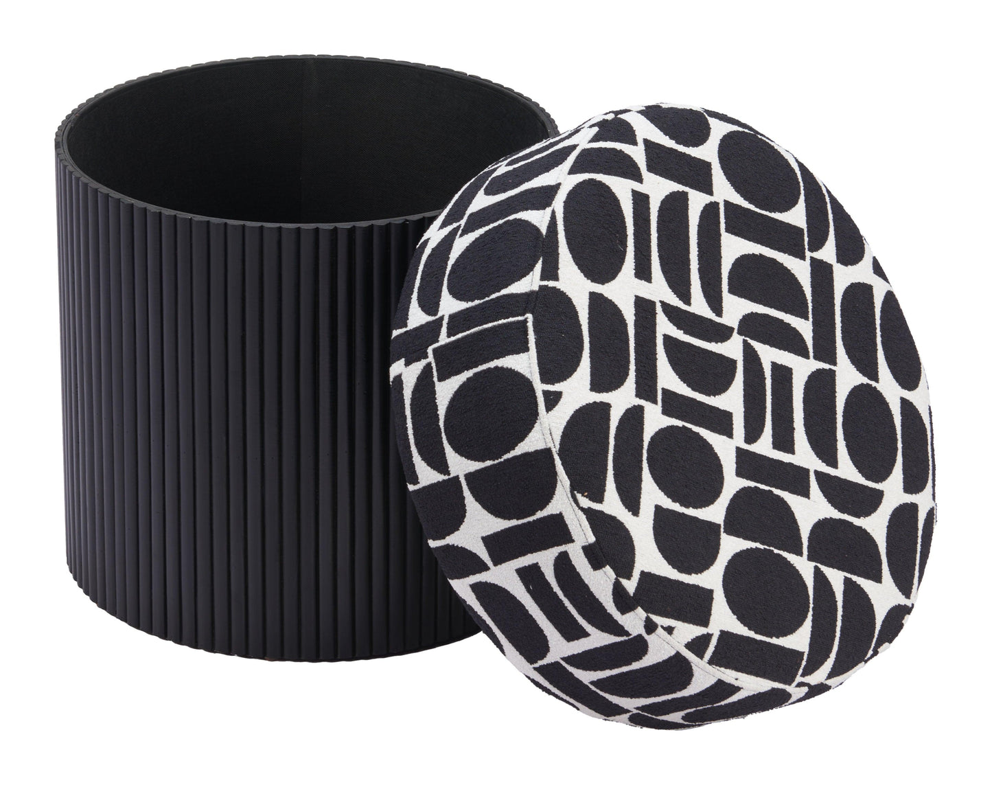 Boto Storage Ottoman Black & White - Disselt Designs