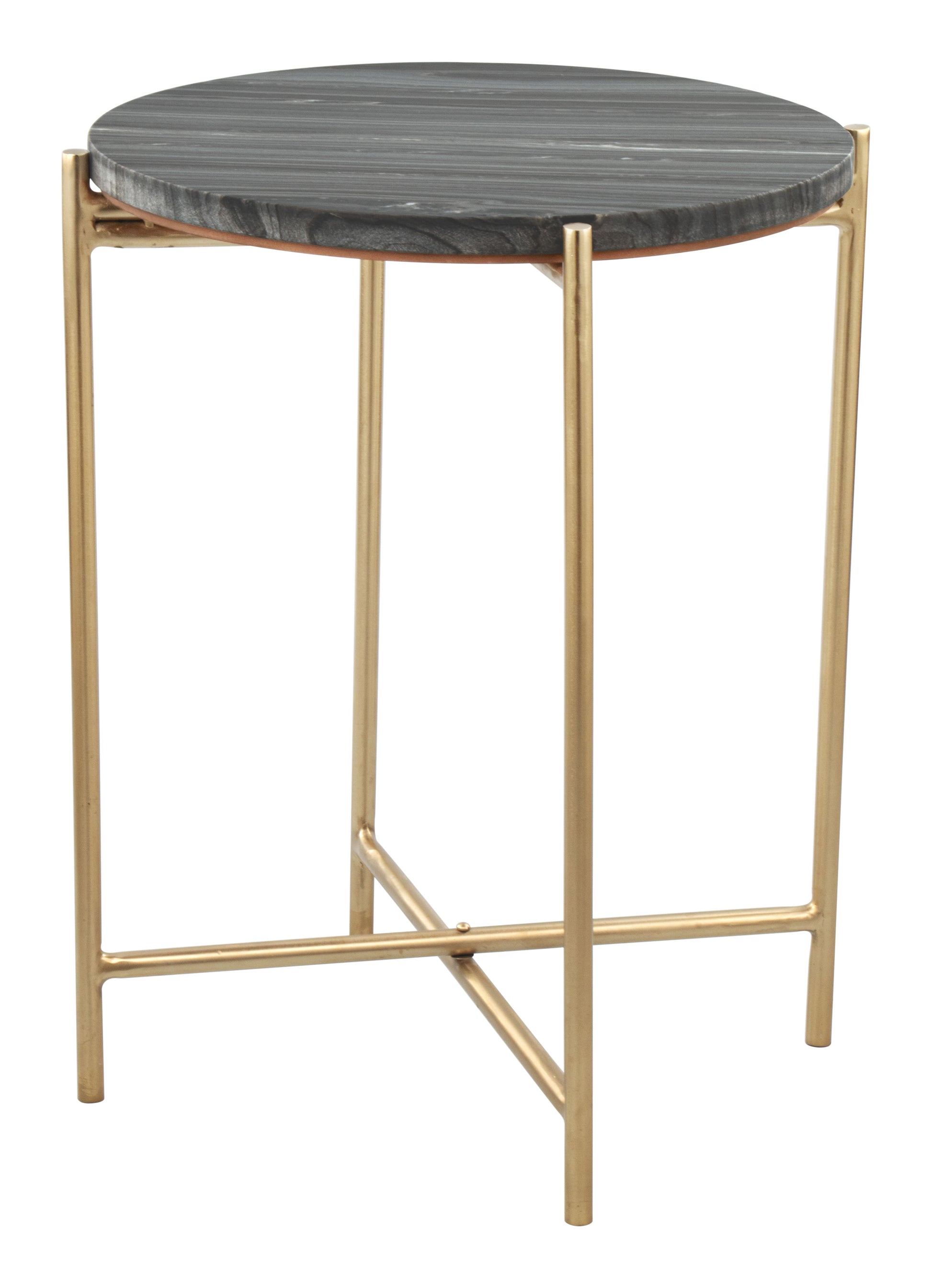 David Side Table Gray & Gold - Disselt Designs