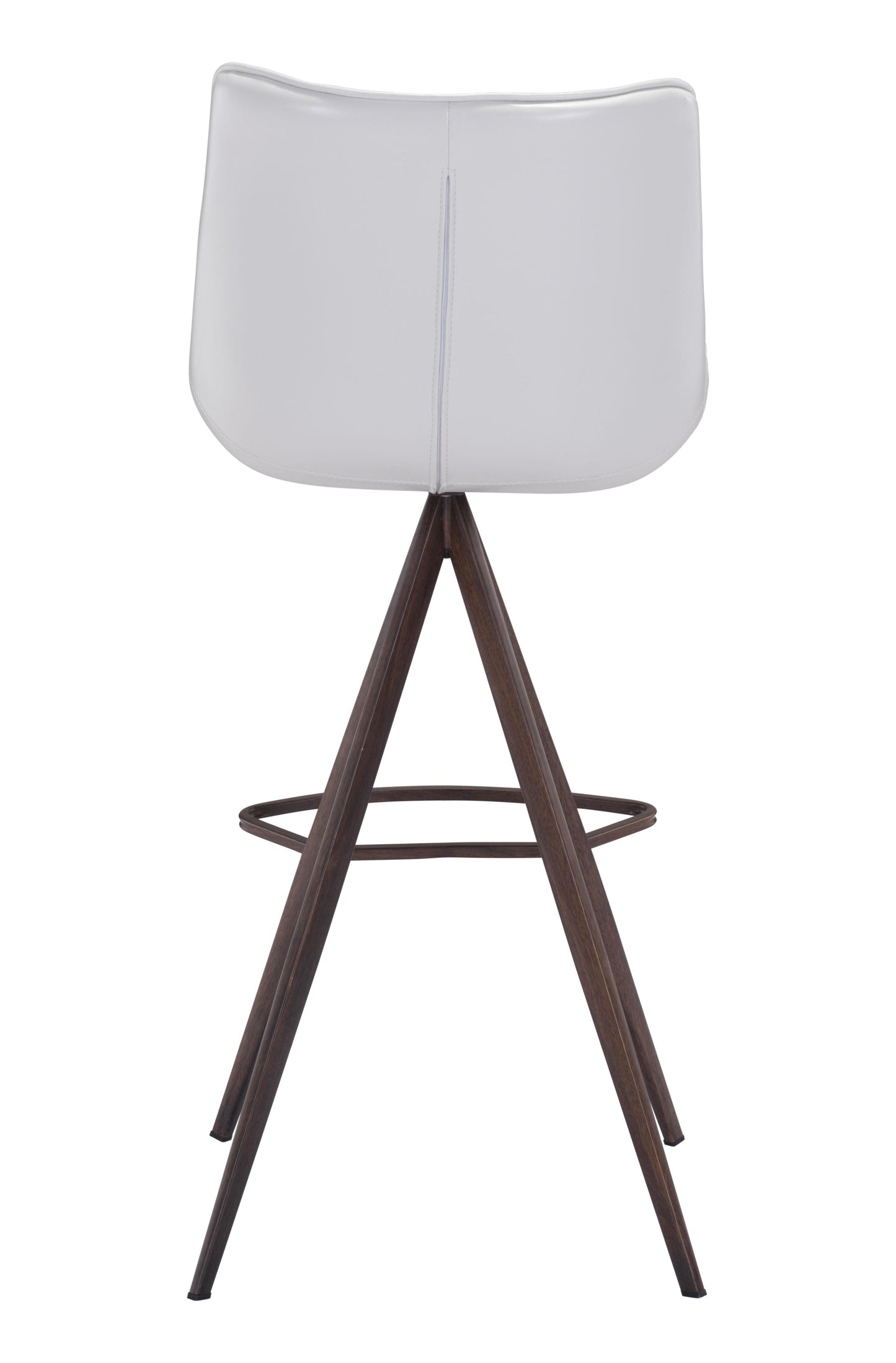 Aki Barstool (Set of 2) White & Walnut - Disselt Designs