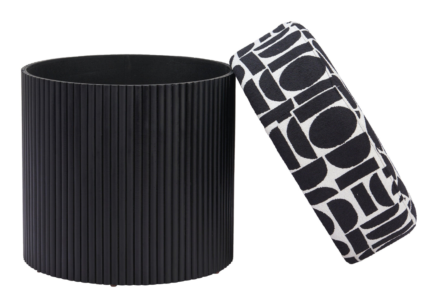 Boto Storage Ottoman Black & White - Disselt Designs