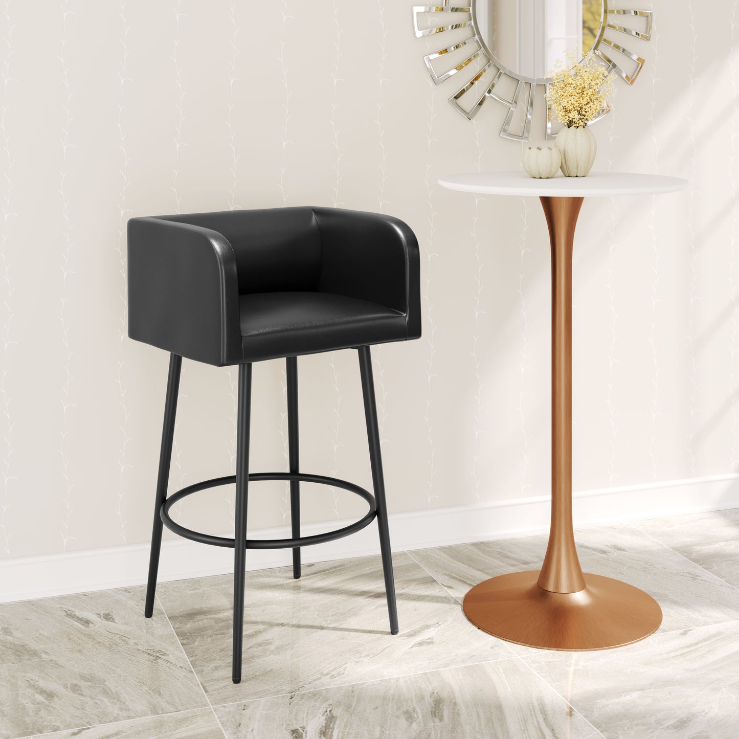 Horbat Barstool (Set of 2) Black - Disselt Designs