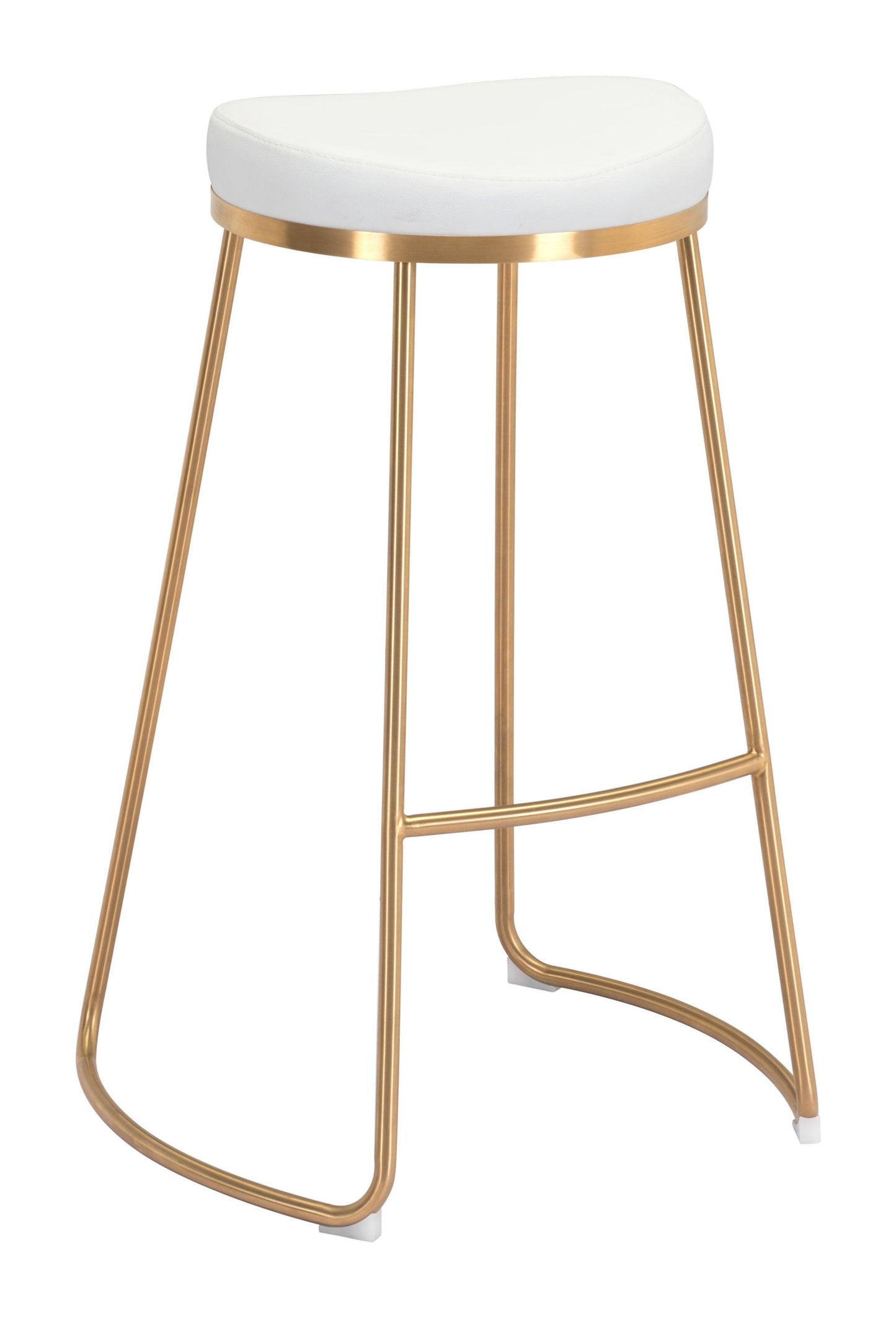 Bree Barstool (Set of 2) White & Gold - Disselt Designs