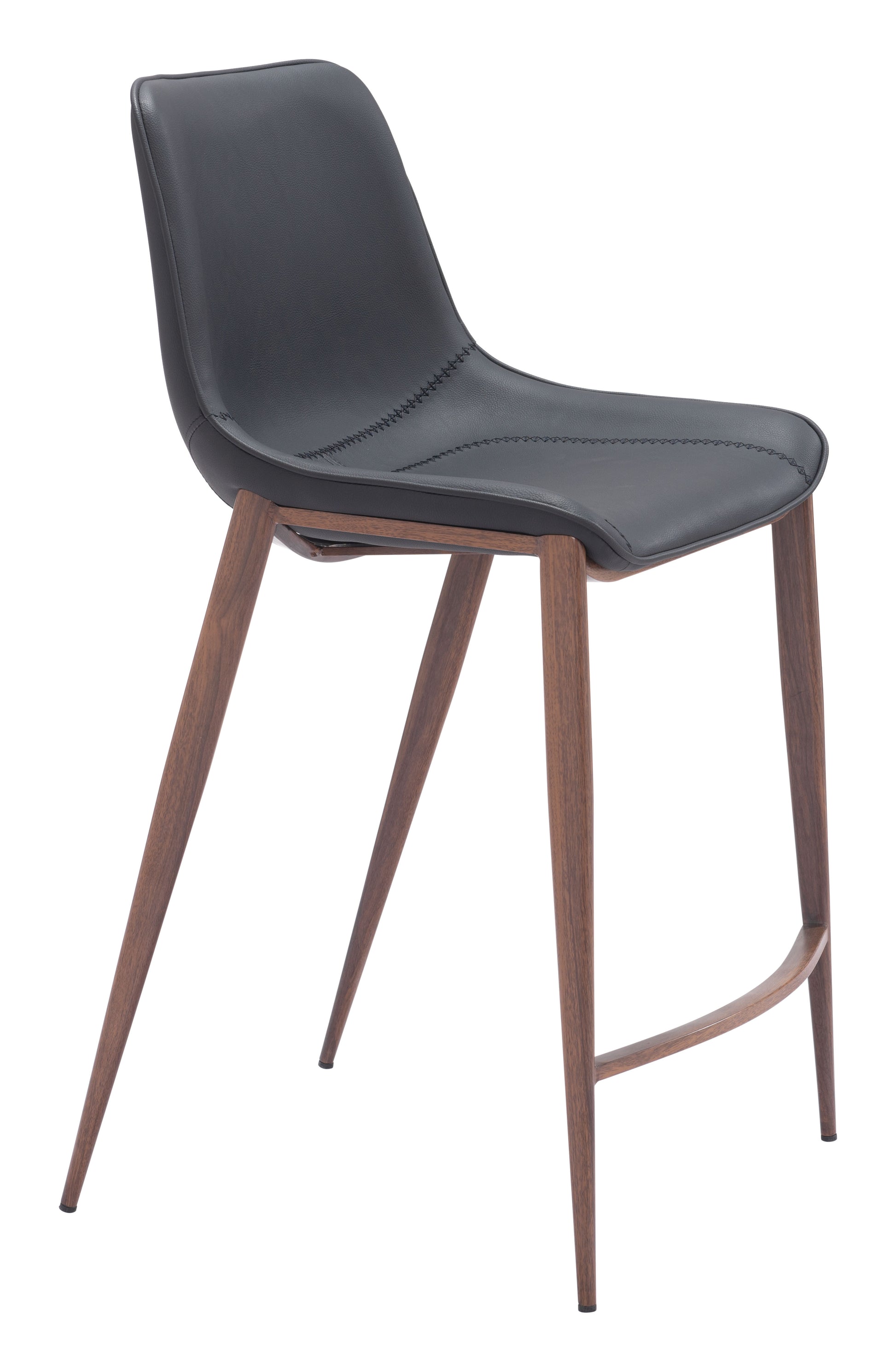 Magnus Counter Stool (Set of 2) Black & Walnut - Disselt Designs