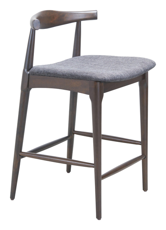 Tuzka Counter Stool (Set of 2) Gray & Espresso - Disselt Designs