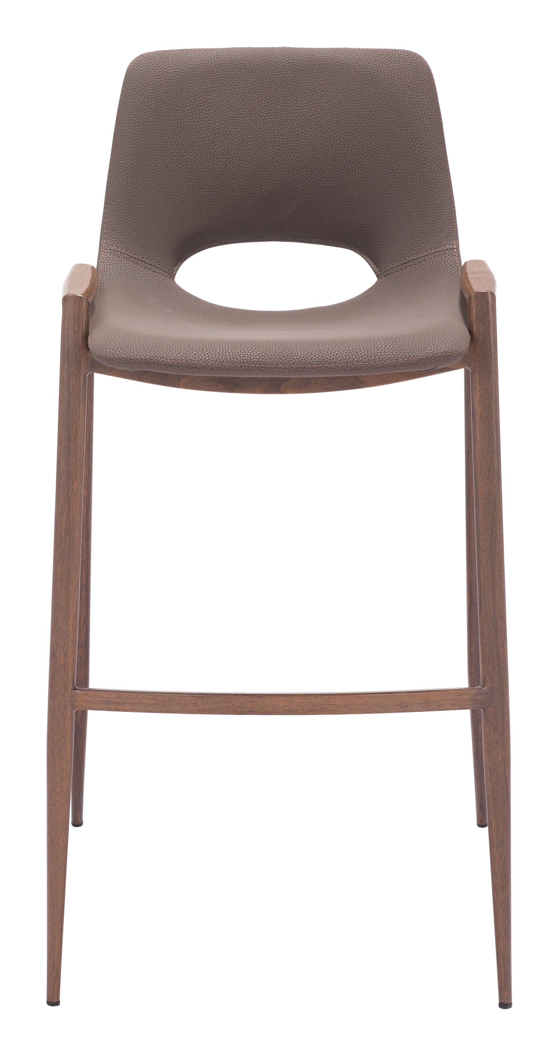 Desi Barstool (Set of 2) Brown & Walnut - Disselt Designs