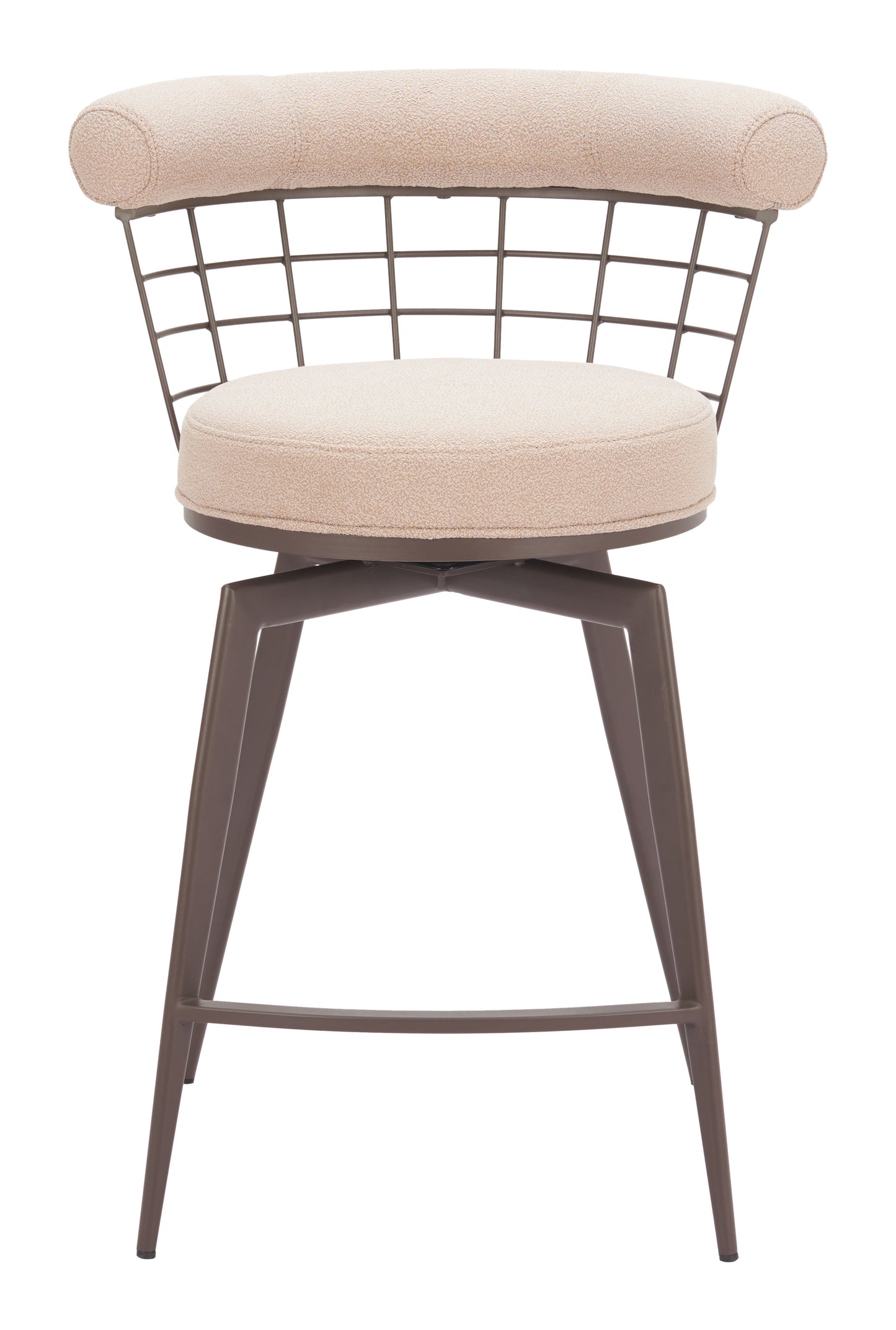 Saku Swivel Counter Stool Beige & Brown - Disselt Designs