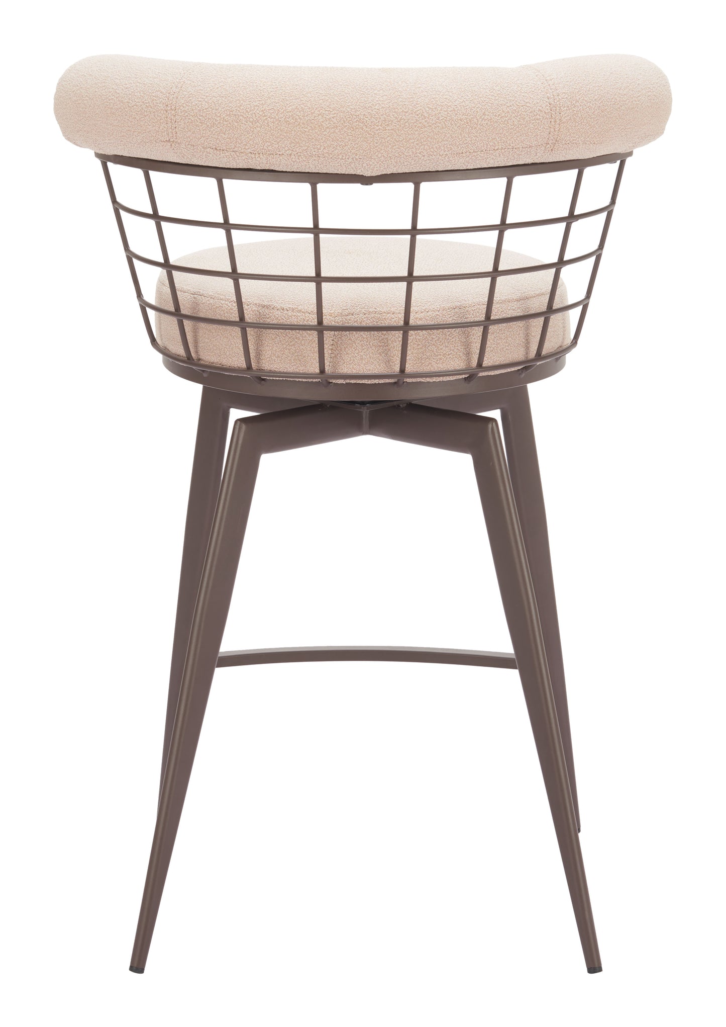 Saku Swivel Counter Stool Beige & Brown - Disselt Designs