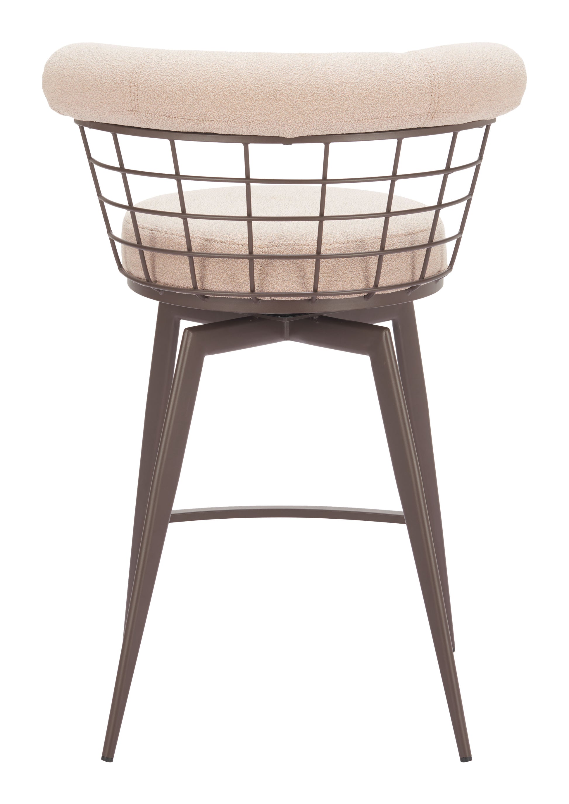 Saku Swivel Counter Stool Beige & Brown - Disselt Designs