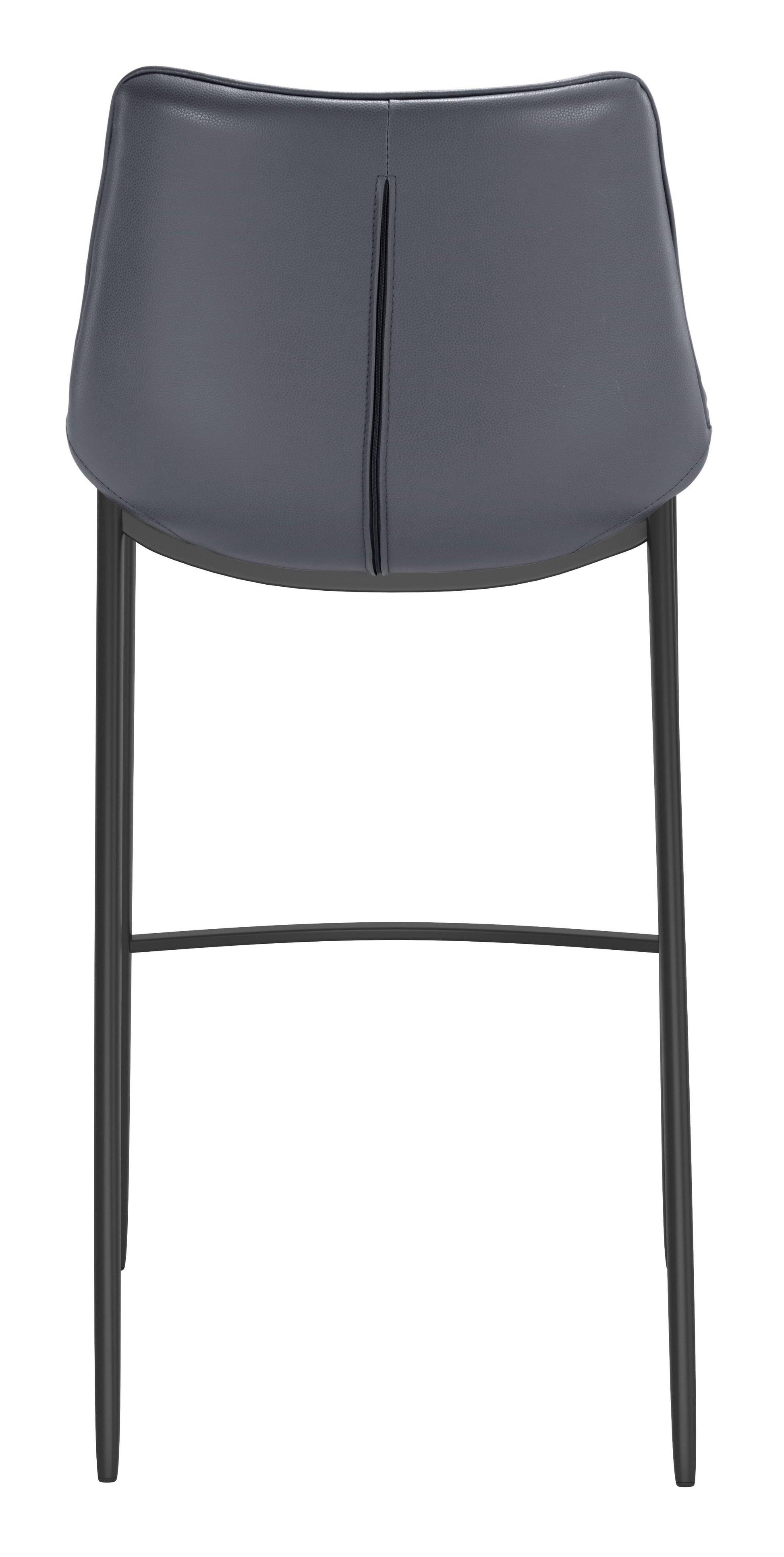 Magnus Barstool (Set of 2) Dark Gray & Black - Disselt Designs