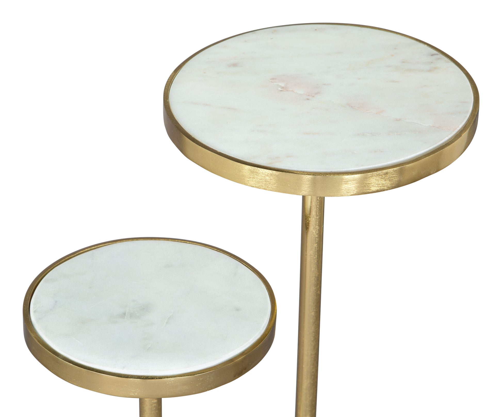 Marc Side Table White & Gold - Disselt Designs