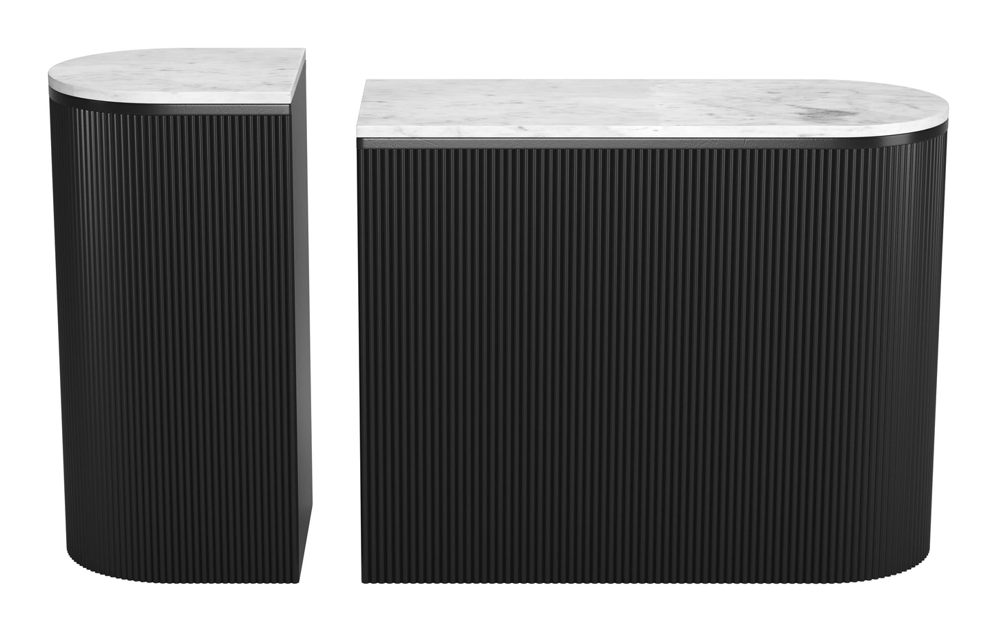 Ormara Console Table Set (2-Piece) White & Black - Disselt Designs