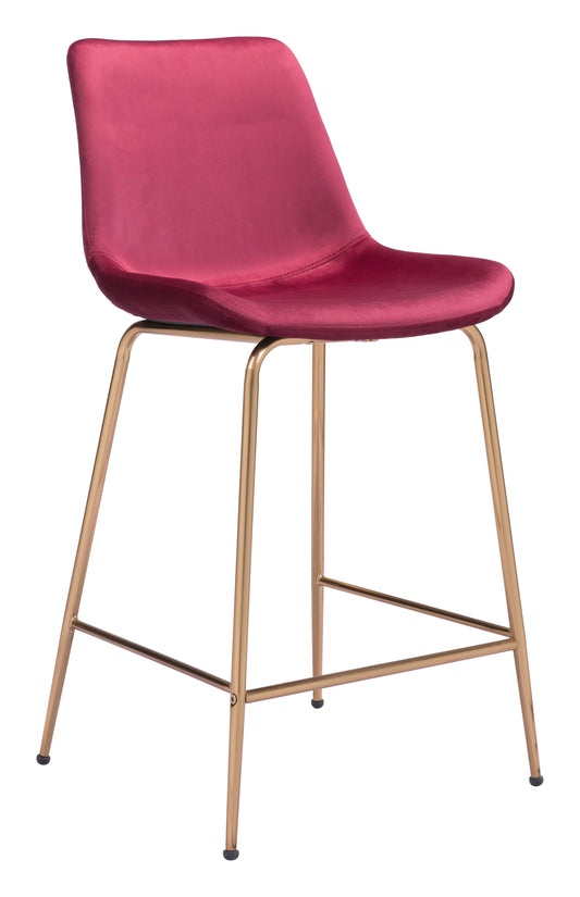 Tony Counter Stool Red & Gold - Disselt Designs