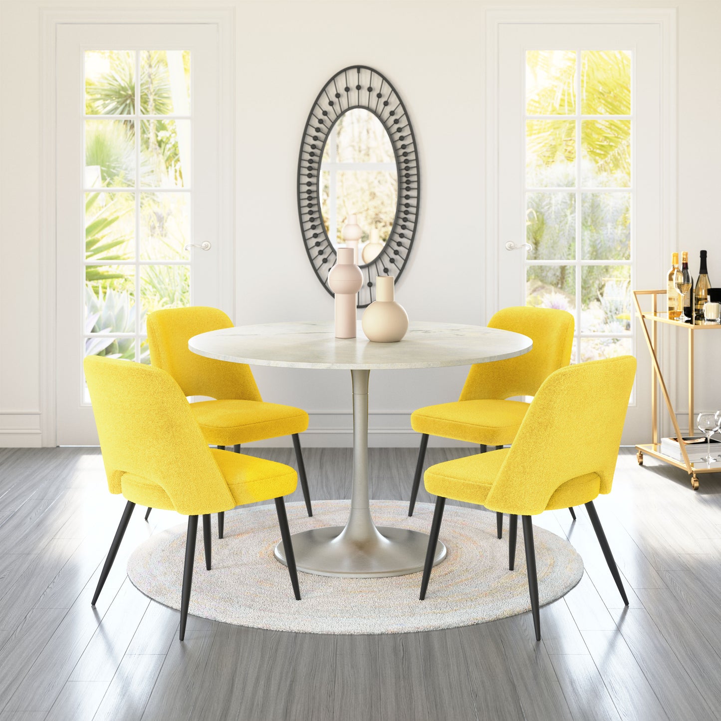 Teddy Dining Chair (Set of 2) Yellow - Disselt Designs