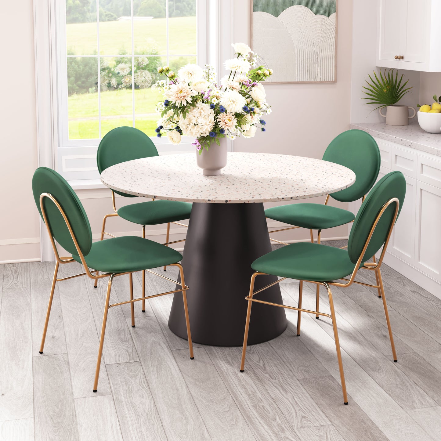 Jorf Dining Table Beige & Bronze - Disselt Designs