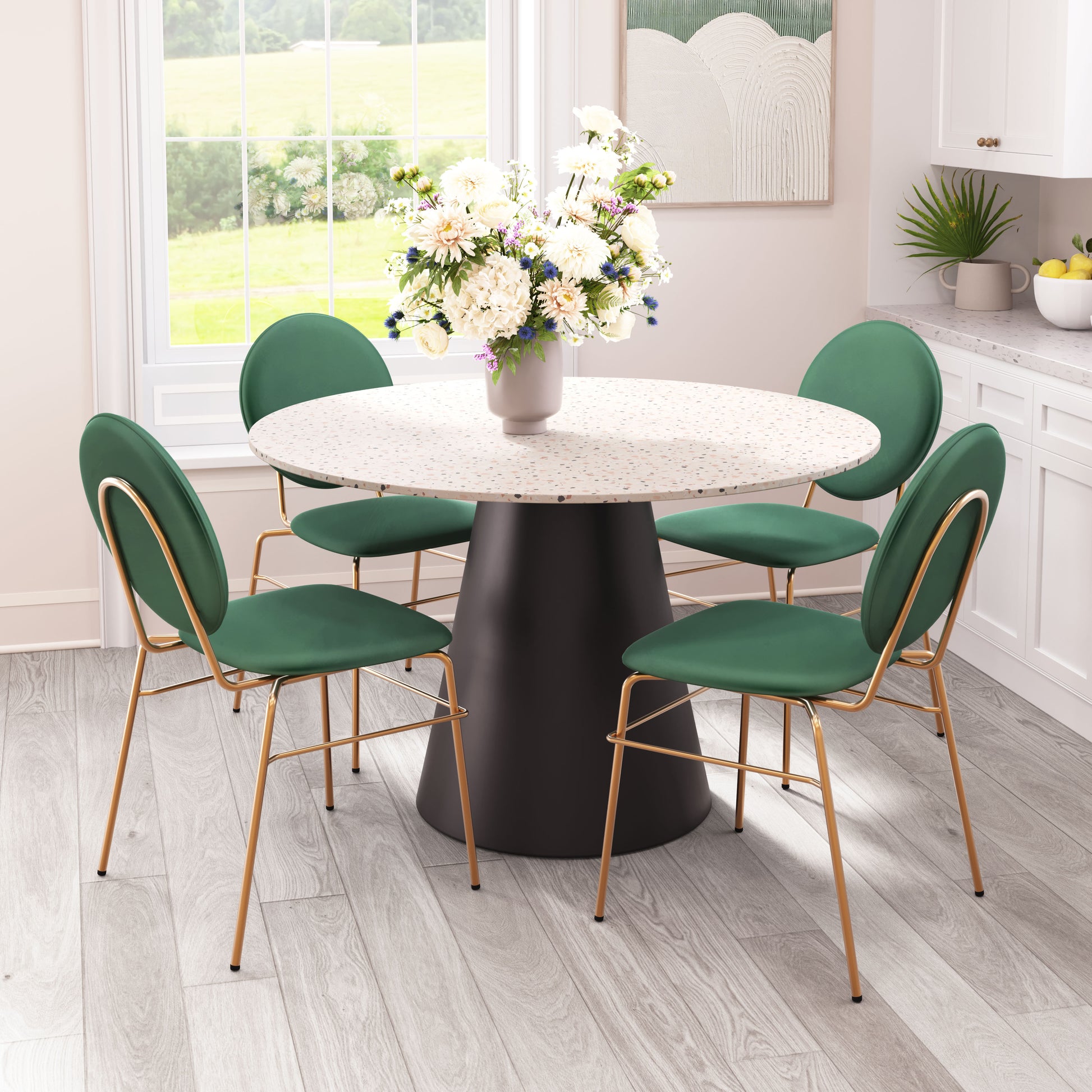 Jorf Dining Table Beige & Bronze - Disselt Designs