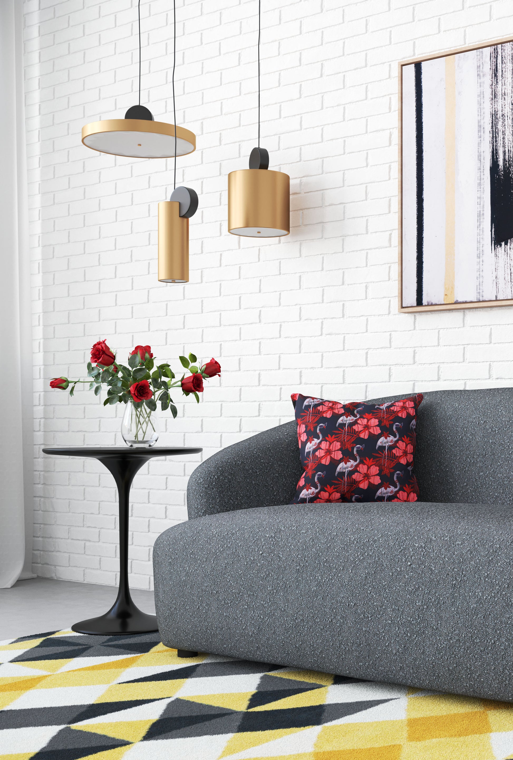 Mozu Ceiling Lamp Gold & Black - Disselt Designs