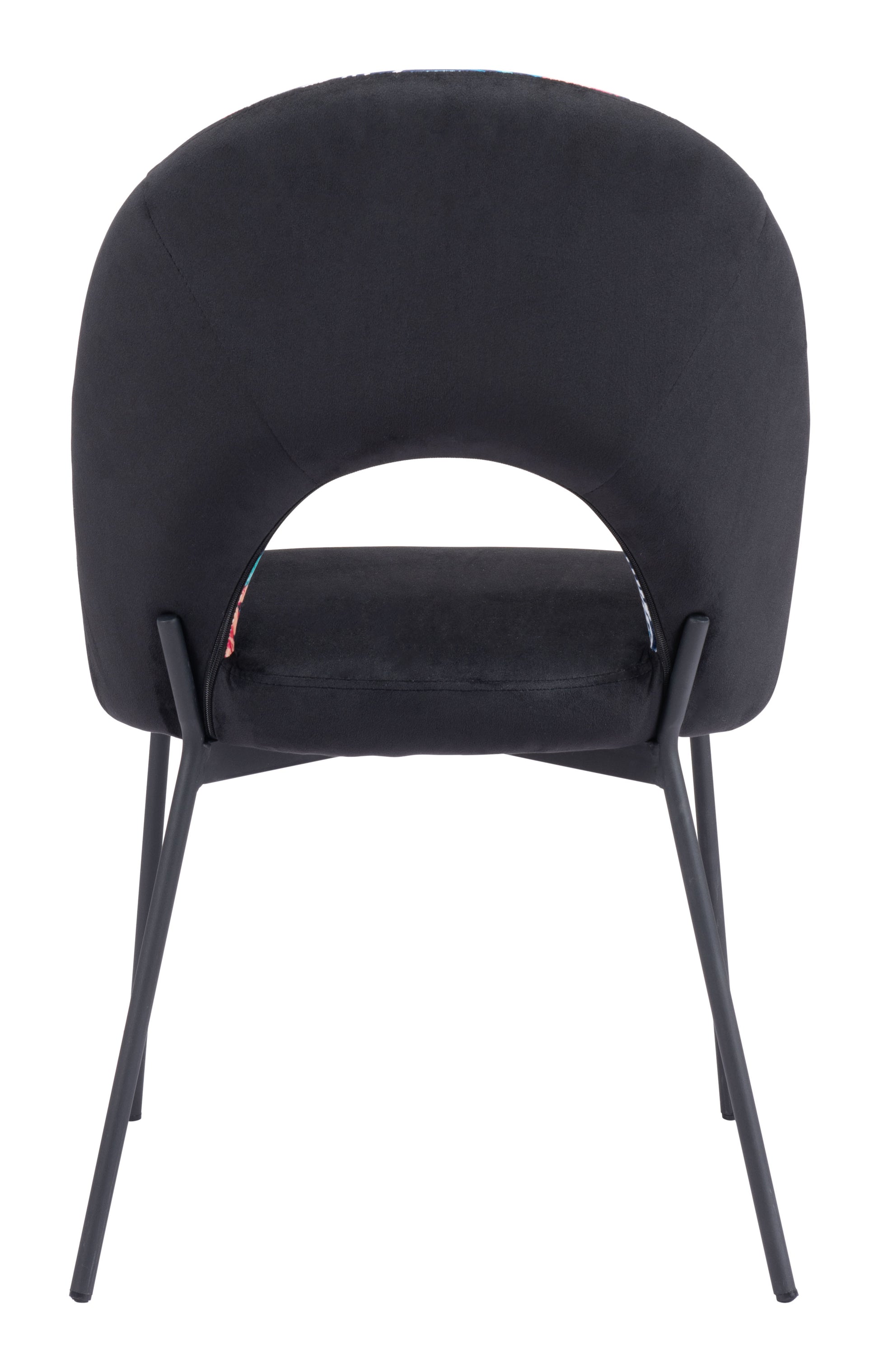 Merion Dining Chair (Set of 2) Multicolor Print & Black - Disselt Designs