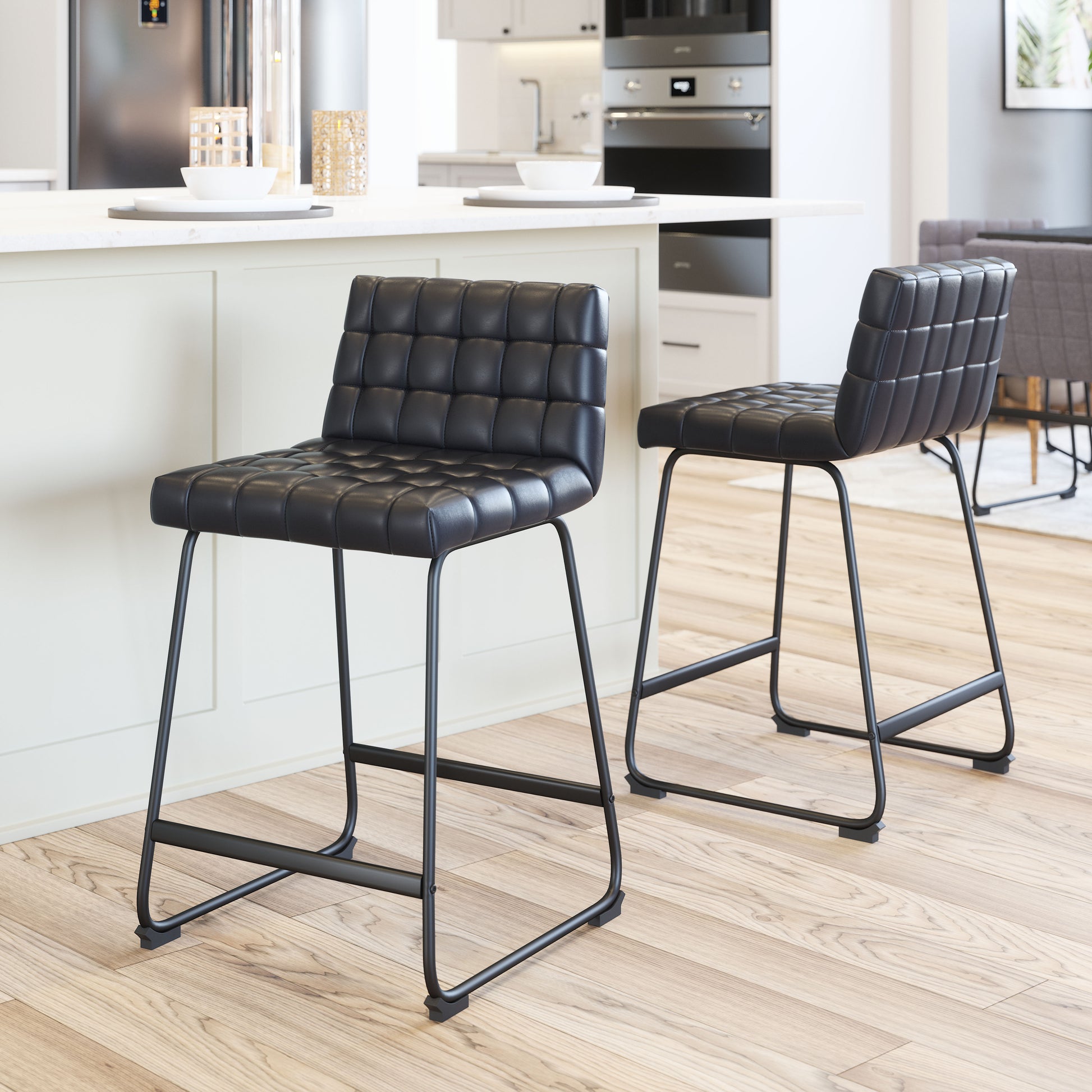 Pago Counter Stool (Set of 2) Black - Disselt Designs
