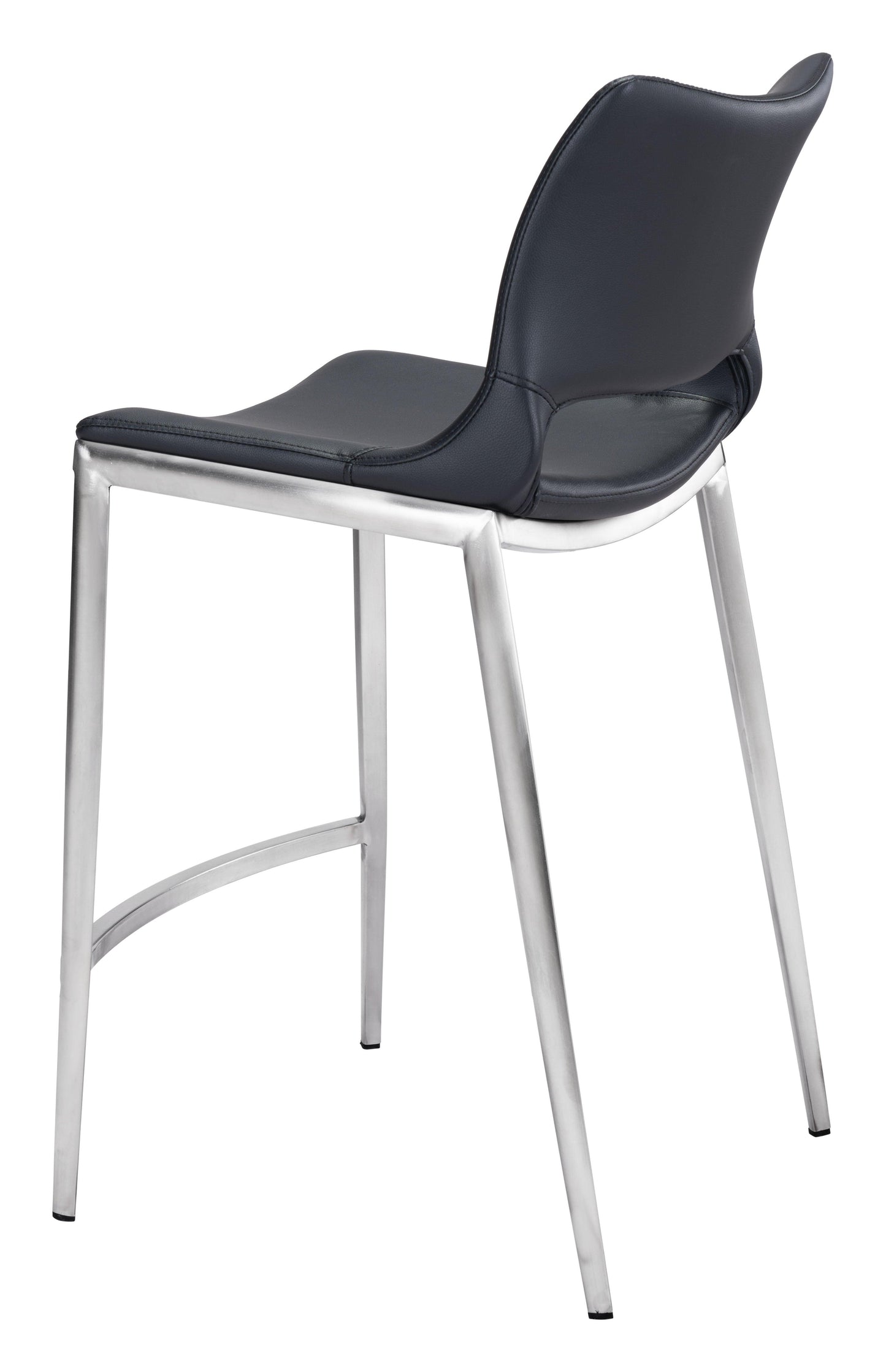 Ace Counter Stool (Set of 2) Black & Silver - Disselt Designs