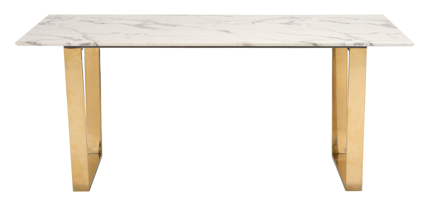Atlas Dining Table White & Gold - Disselt Designs