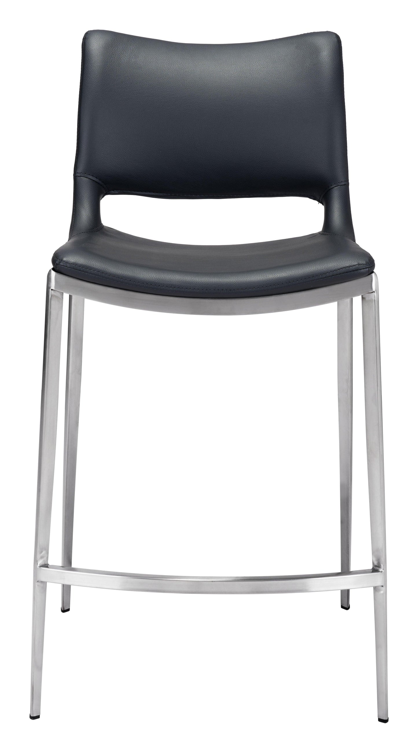 Ace Counter Stool (Set of 2) Black & Silver - Disselt Designs