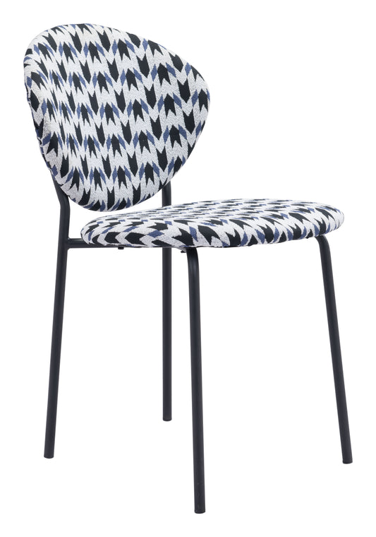 Clyde Dining Chair (Set of 2) Geometric Print & Black - Disselt Designs