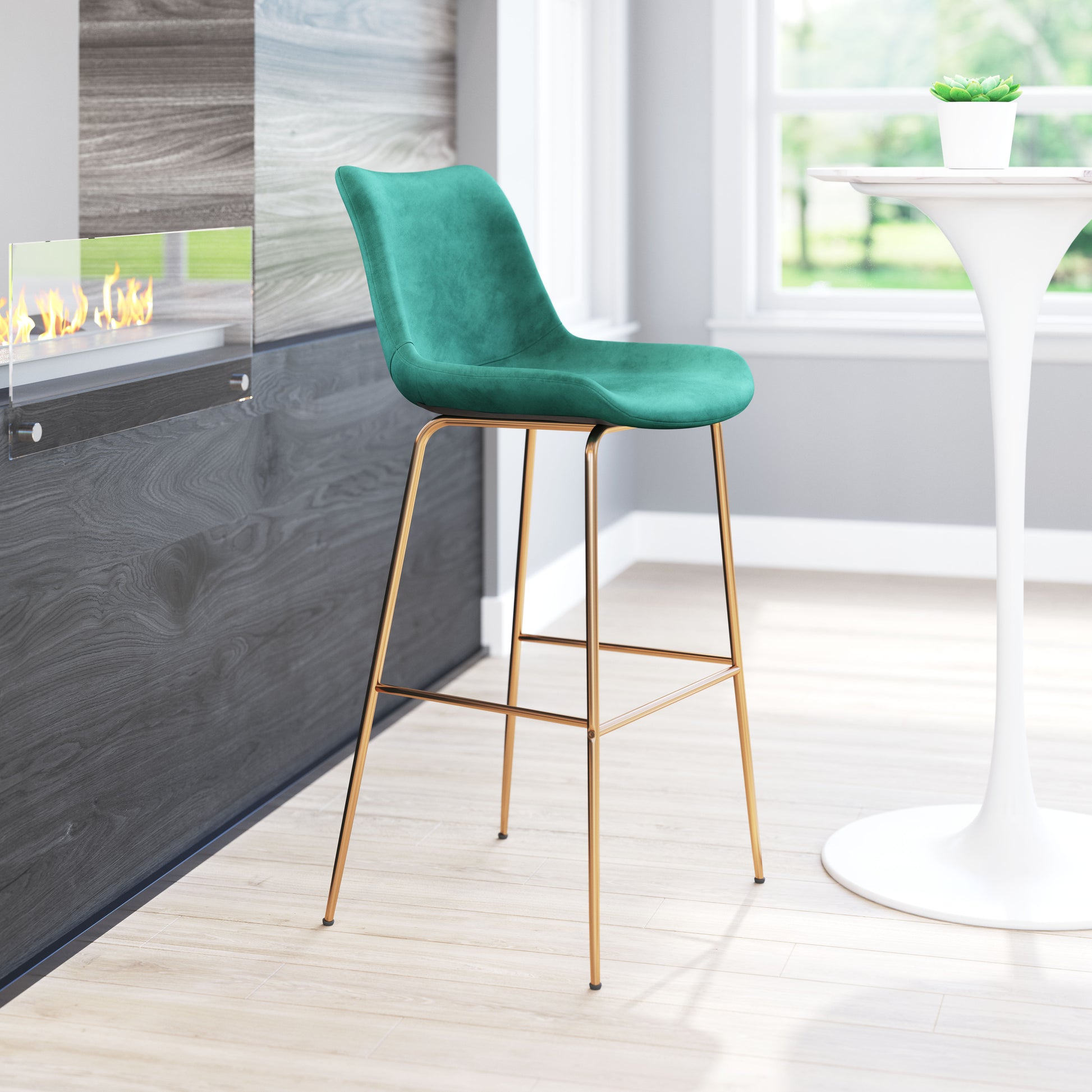 Tony Barstool Green & Gold - Disselt Designs
