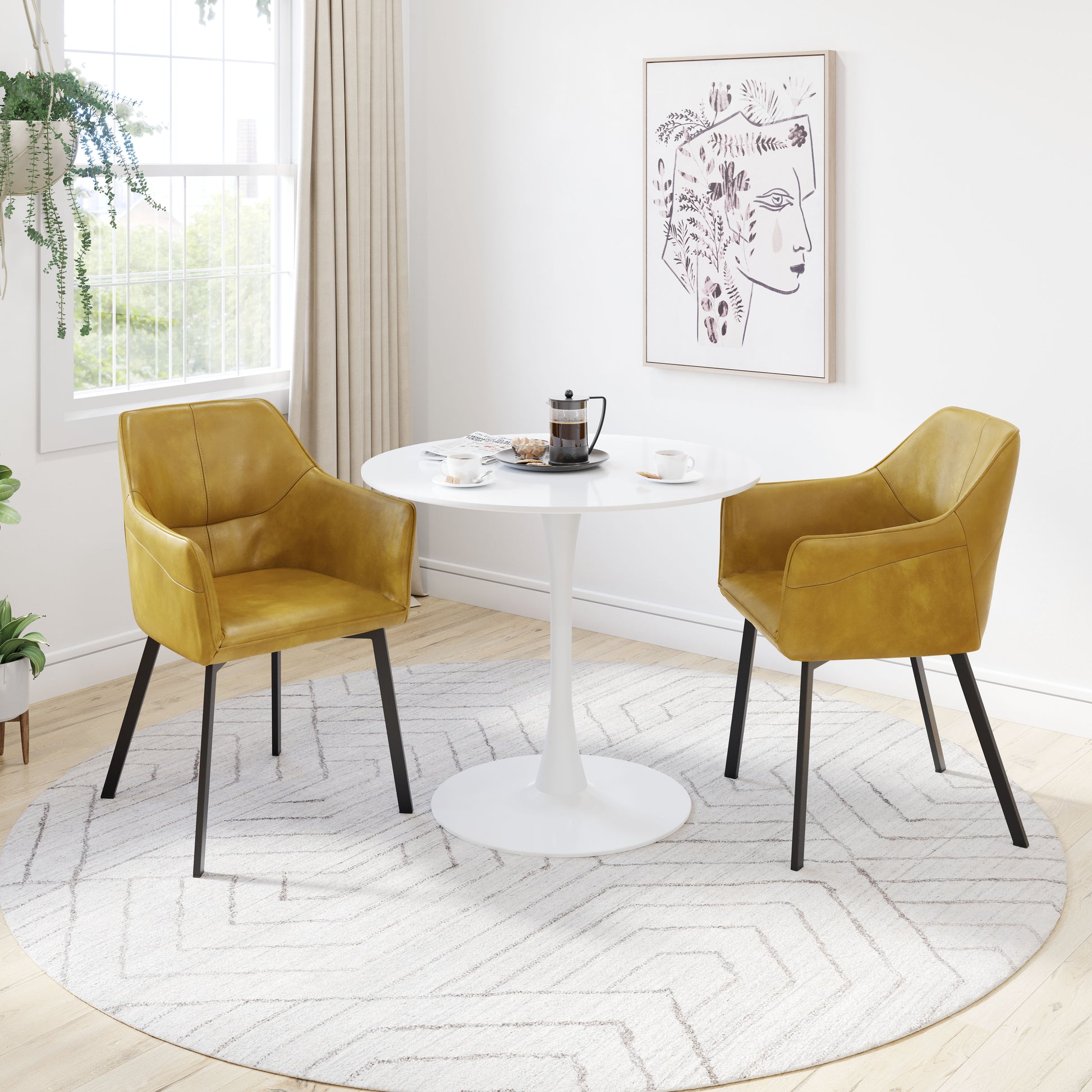 Loiret Dining Chair (Set of 2) Yellow - Disselt Designs